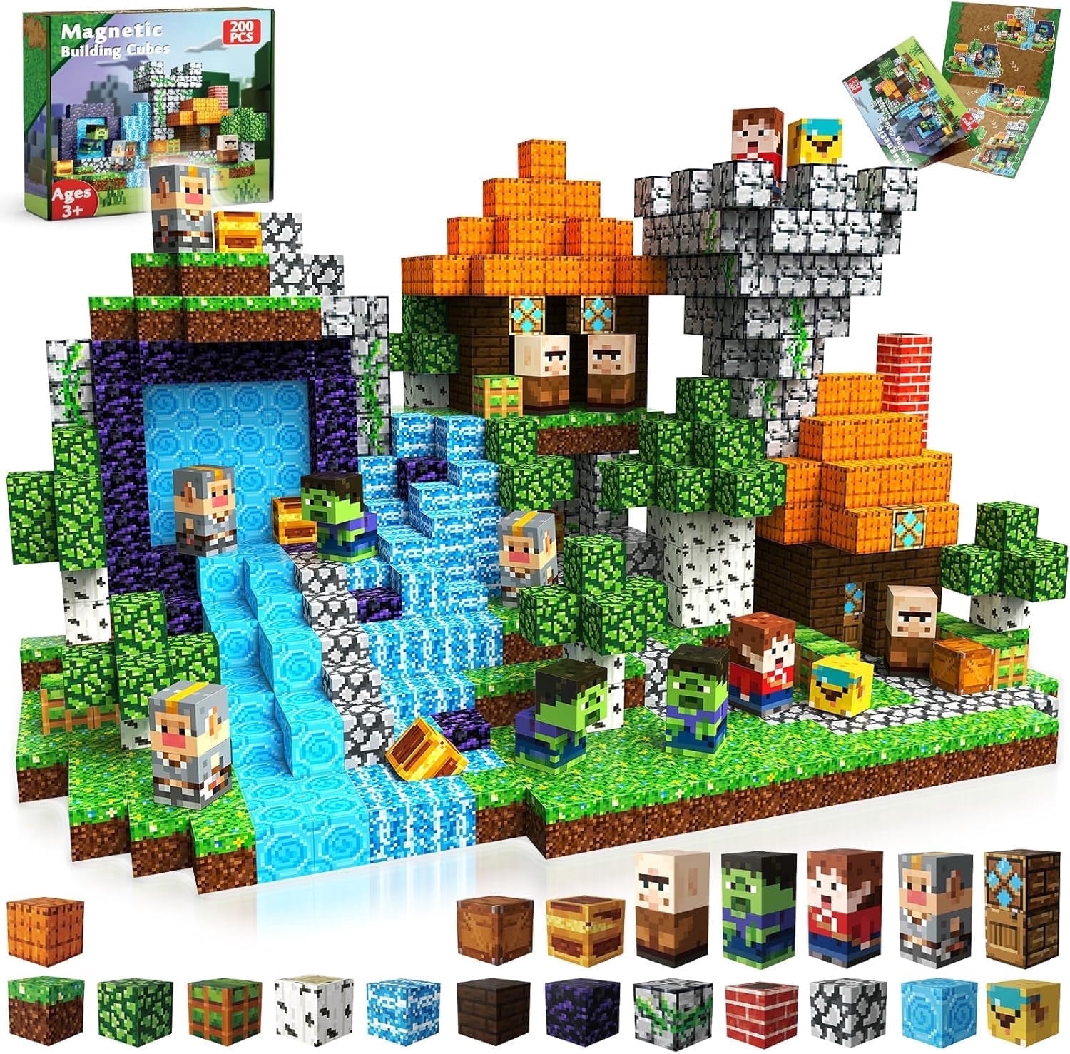 Annexfun Magnetic Building Blocks Set, STEM Educational Construction Cubes for Creative Play (200 Pieces) hmx0d