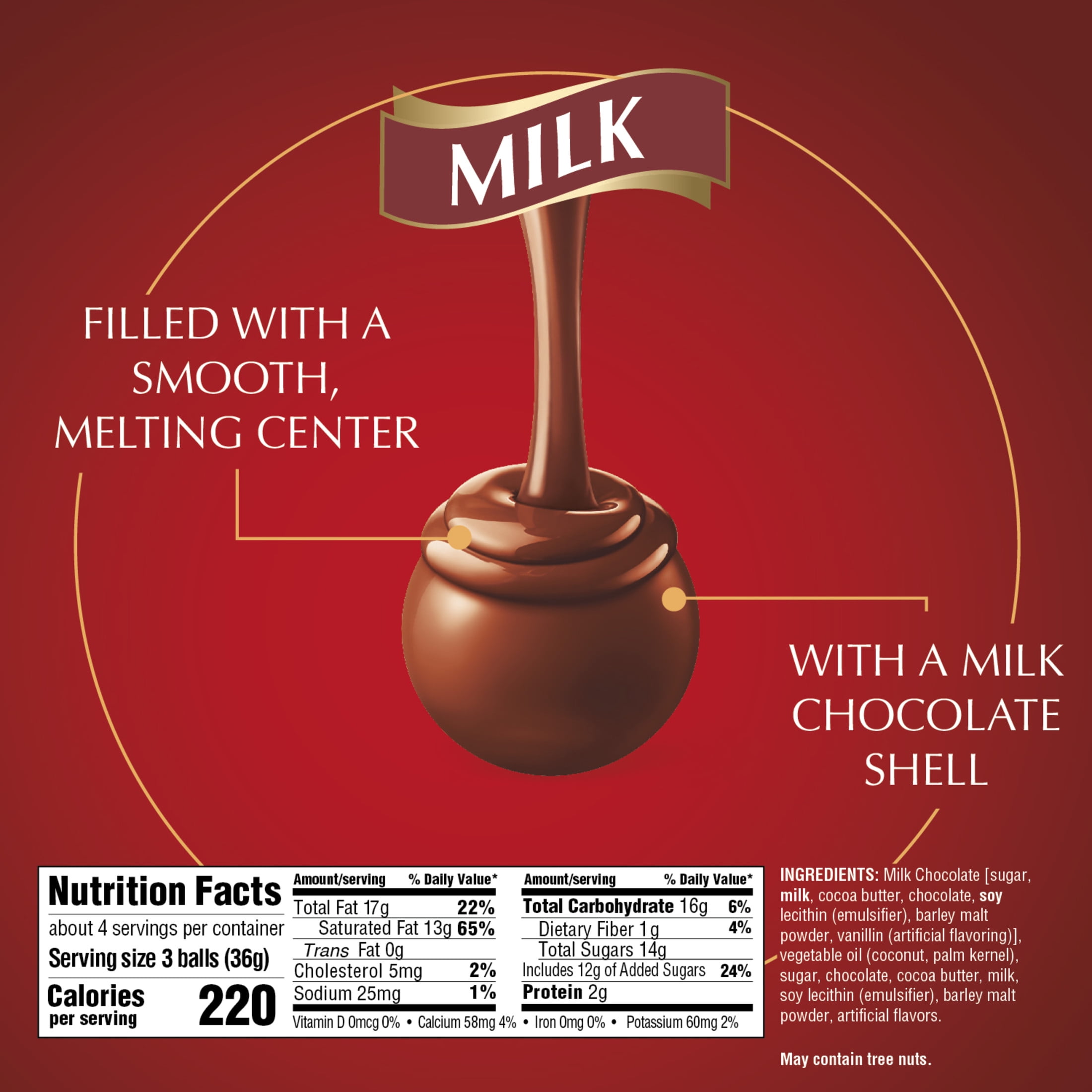 Lindt LINDOR Milk Chocolate Candy, Smooth Melting Milk Chocolate Truffles (5.1 oz) pmwf7
