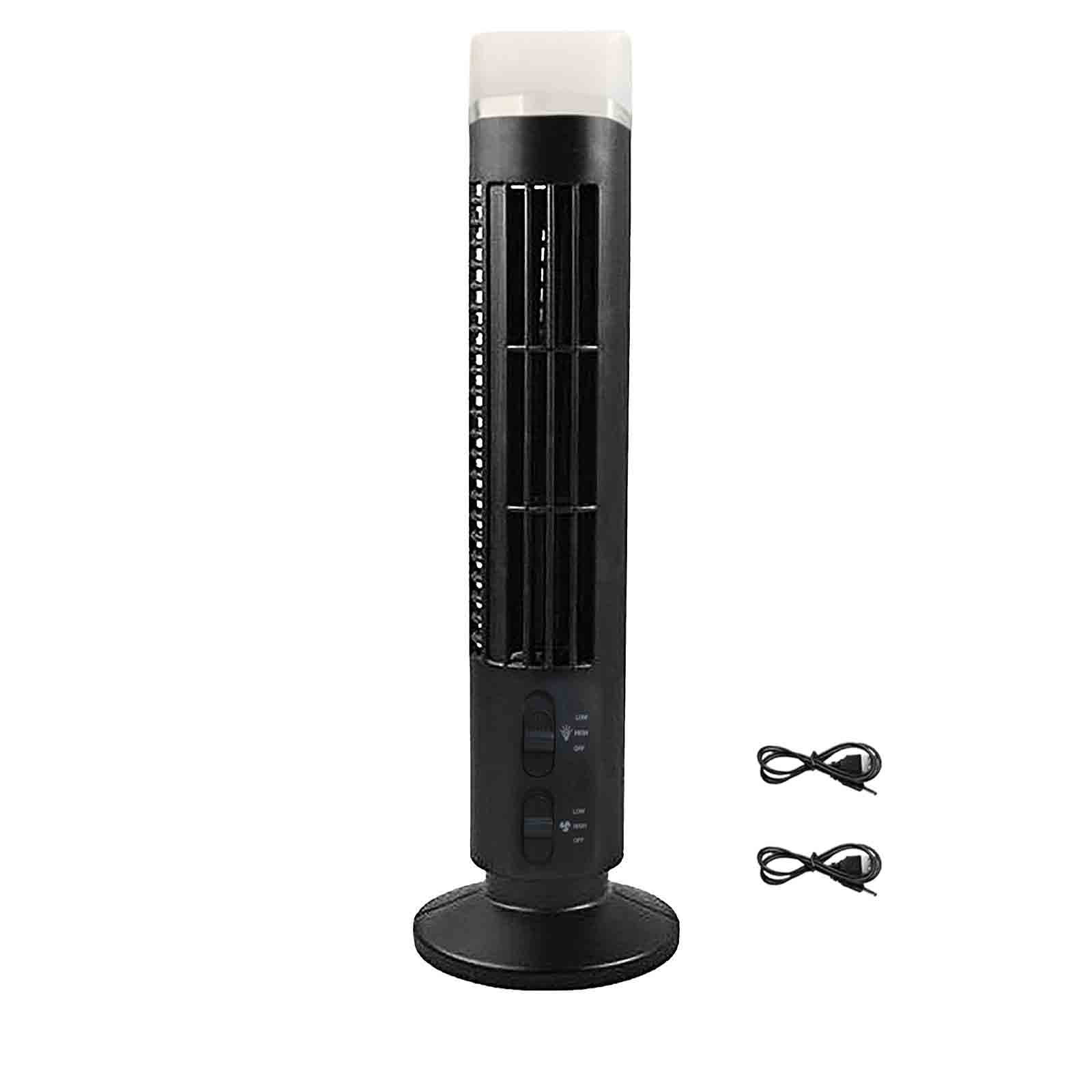 Asxite Portable Leafless Tower Fan, USB Rechargeable Desktop Cooling Fan with Night Light (White, 1 Pack) atz0b