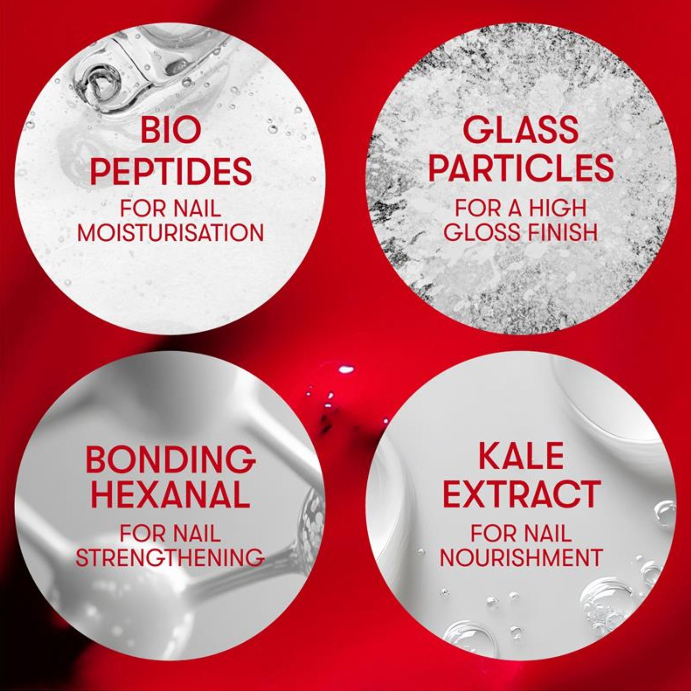 Nails Inc It's Topless Gel-Like Nail Polish, 4-in-1 Base Coat & Treatment, Lipstick Red (Kendall, 0.47 oz) x7lcr
