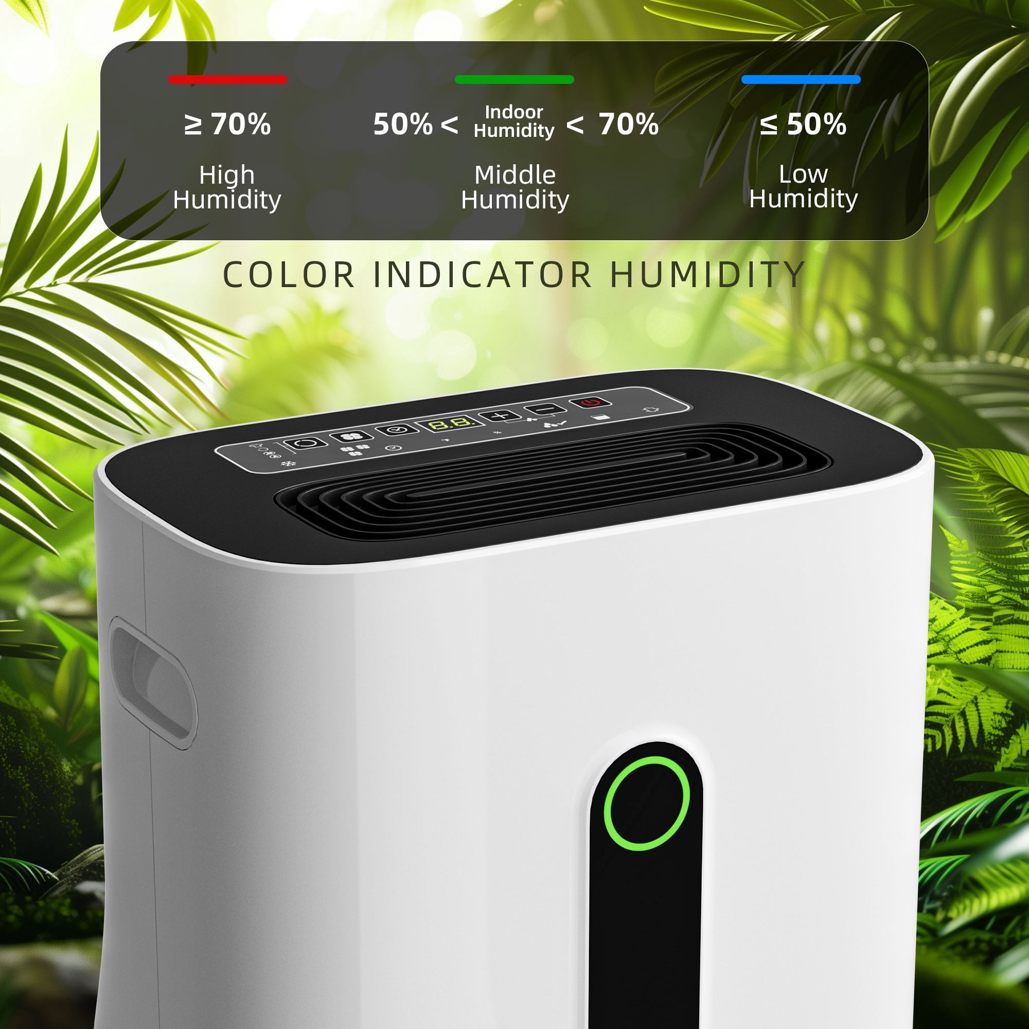 Rocyis High-Efficiency Dehumidifier for Large Rooms and Basements (White, 1.7 Gallon Tank) ki55o