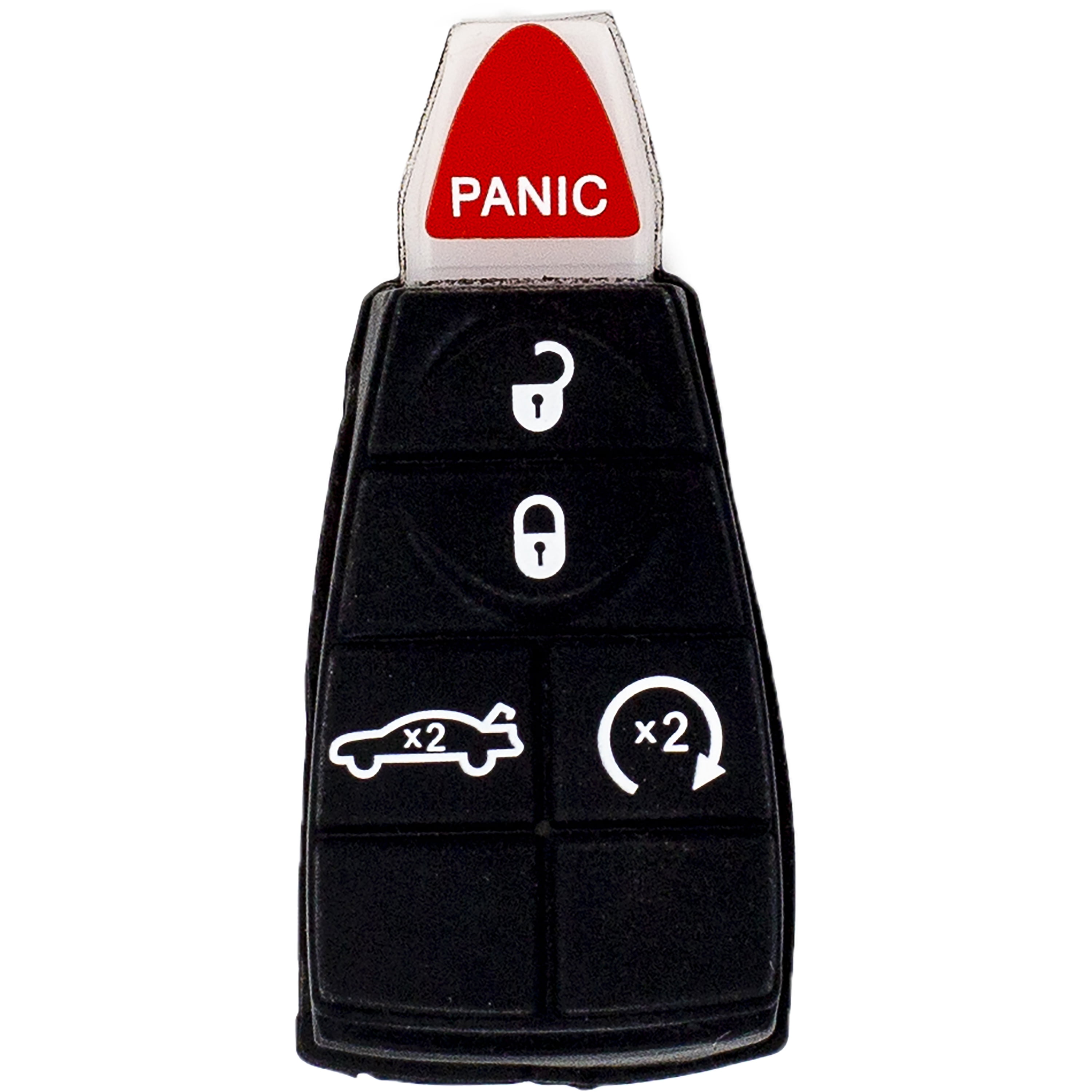 Car Keys Express Chrysler and Dodge Simple Key 7-Button Fobik Remote with Emergency Insert (Black, 1 Pack) nmxr6