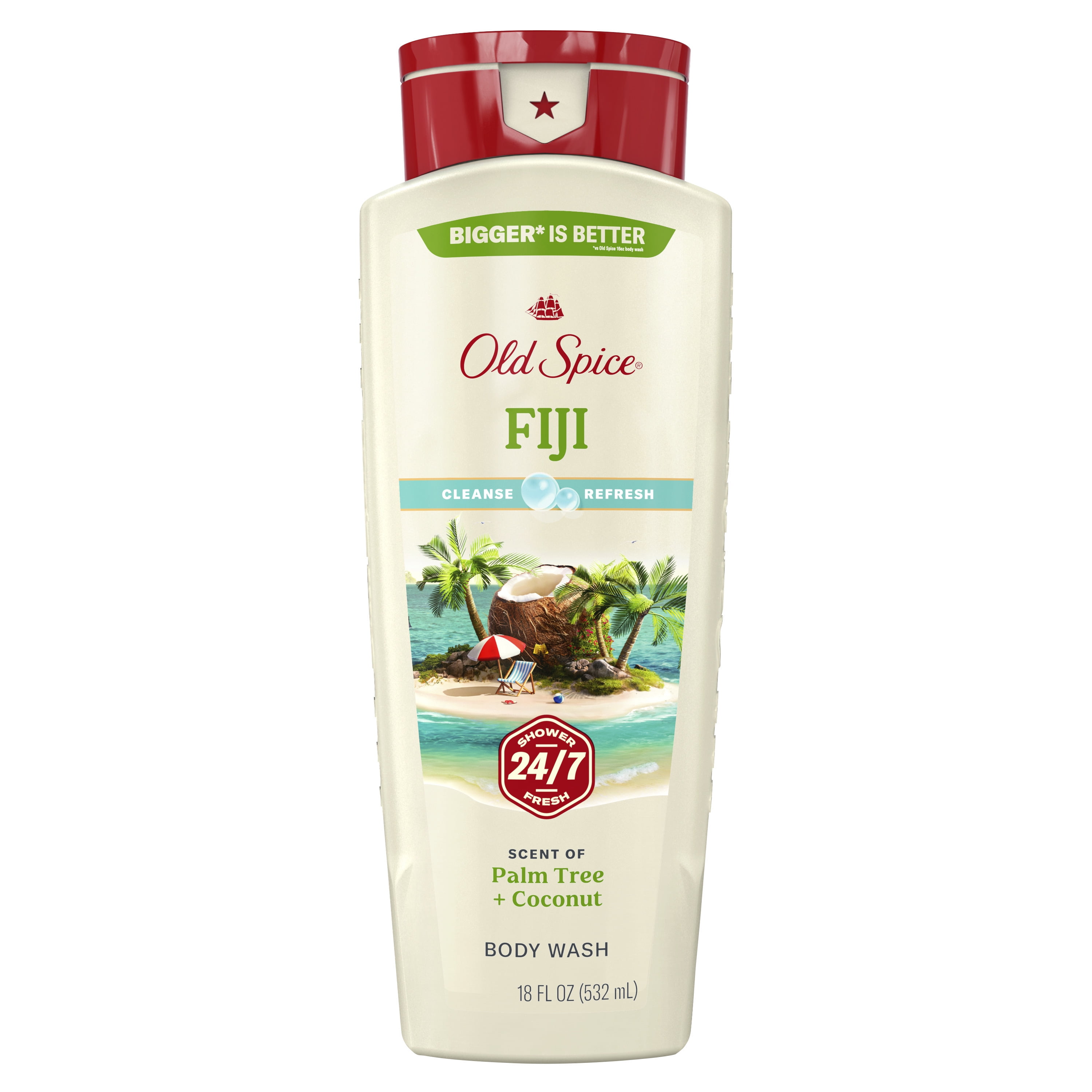 Old Spice Fiji Body Wash for Men, Long-Lasting Scent with Coconut and Lavender (18 fl oz) 3lxiv