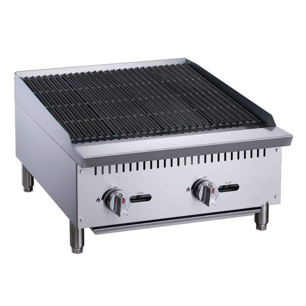 Elite Kitchen Supply Heavy-Duty Countertop Radiant Charbroiler, Stainless Steel (24 in) s9sny
