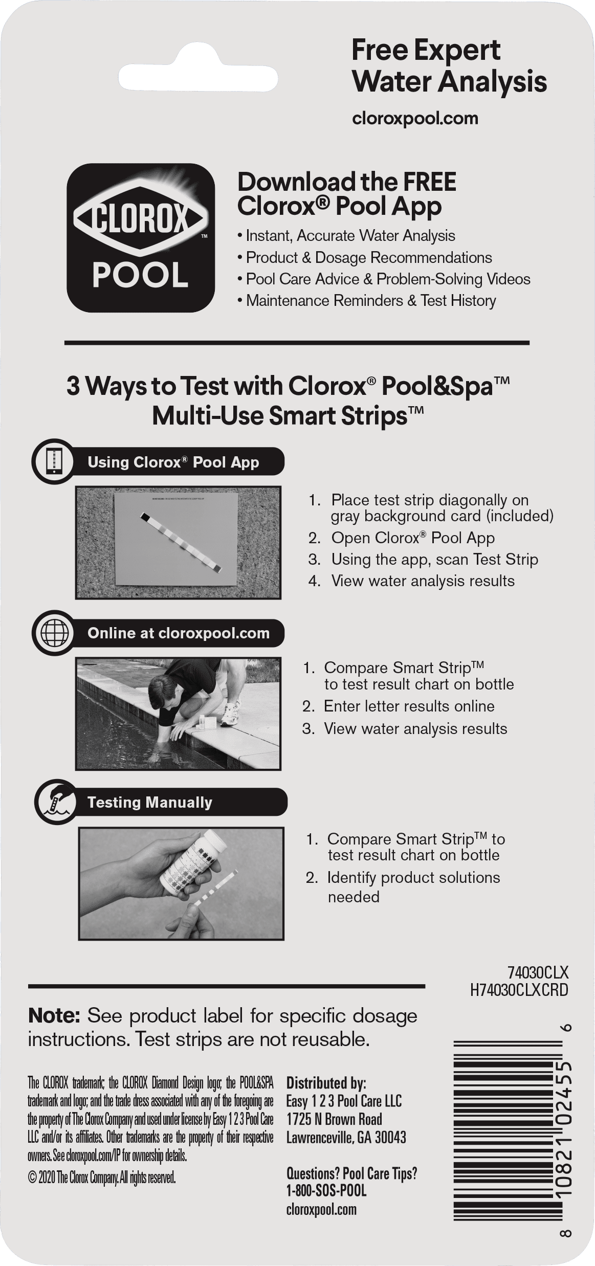 Clorox Pool&Spa Multi-Use Smart Water Testing Strips for Swimming Pools (30 Count) s57f7