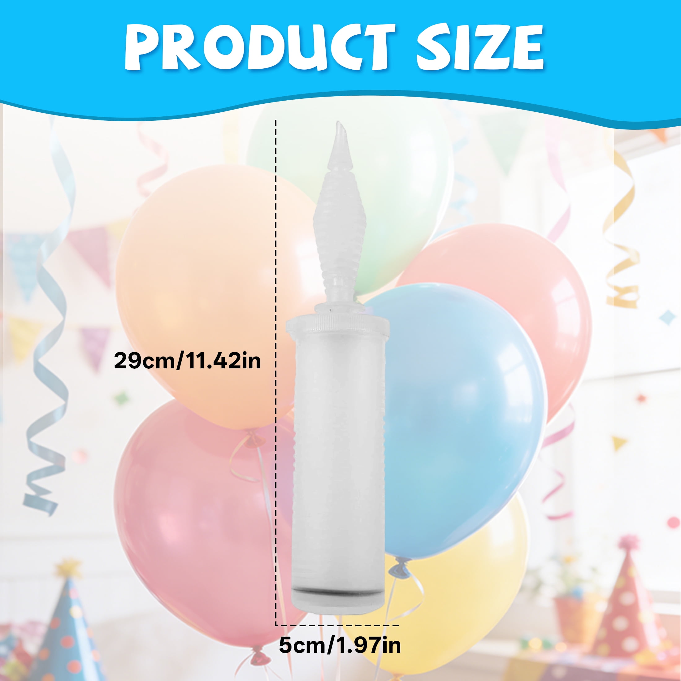 BESTSKY Manual Balloon Pump, Portable Handheld Air Inflator for Party Decorations (White, 11.42 in) pv8p4