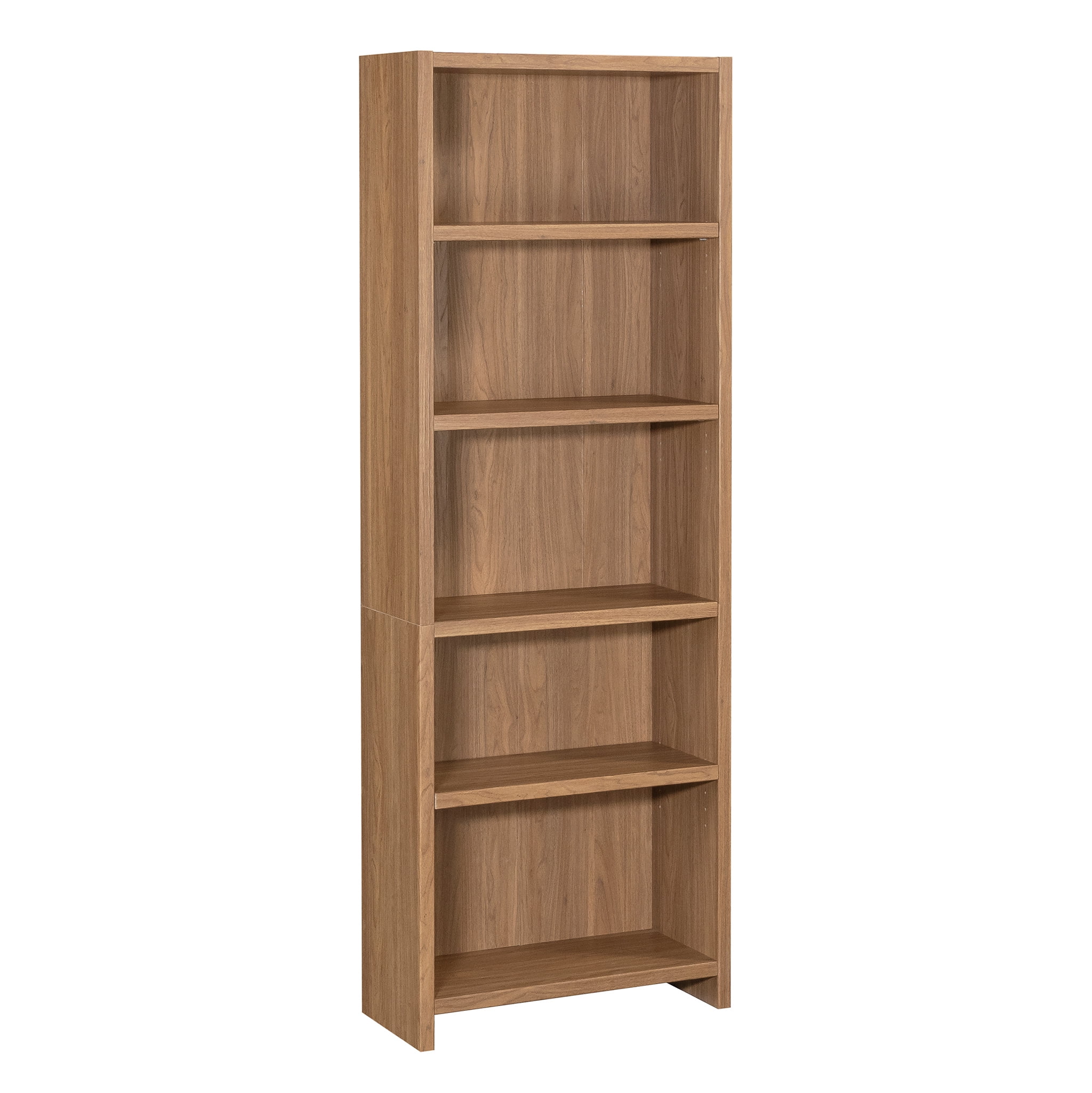Mainstays Westley 5-Shelf Bookcase, Durable Storage Organizer (Walnut, 72.68 in H x 25.83 in W x 11.58 in D) 4uru3