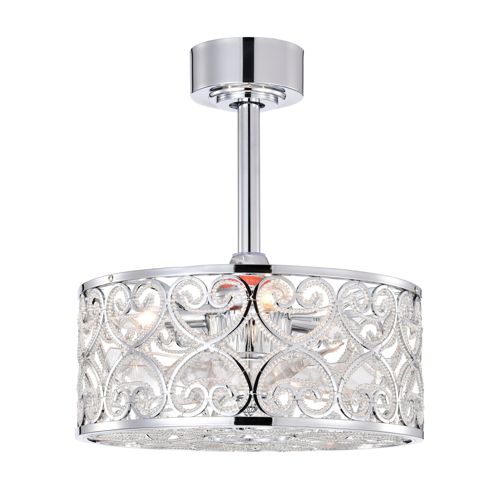 Warehouse of Tiffany Sepp 3-Light Indoor Ceiling Fan with Light Kit (Chrome, 15.7 in) ihfqv