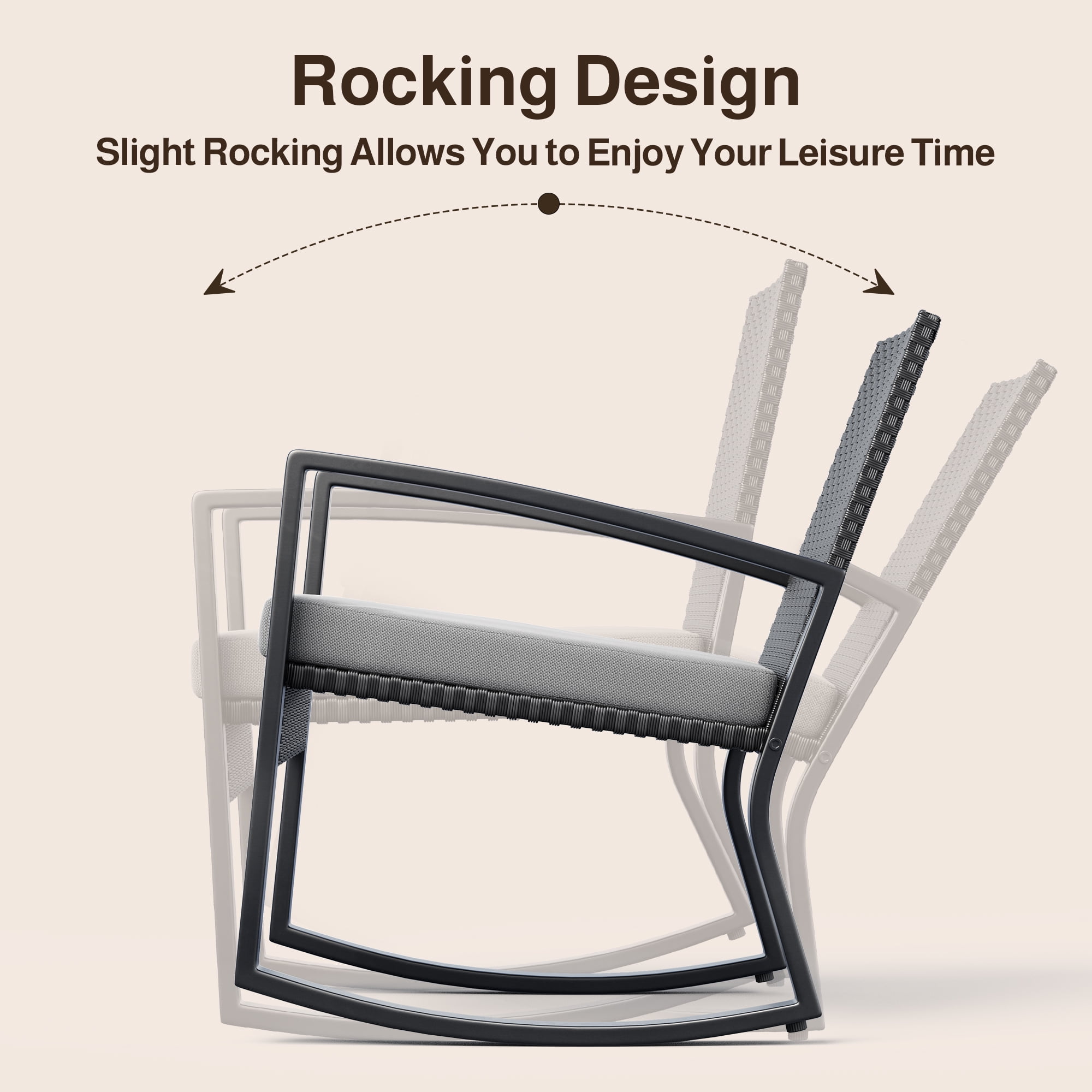 Lofka Outdoor Patio Furniture Set with Wicker Chairs and Tempered Glass Table (Gray, 4-Piece Set) 3vui5