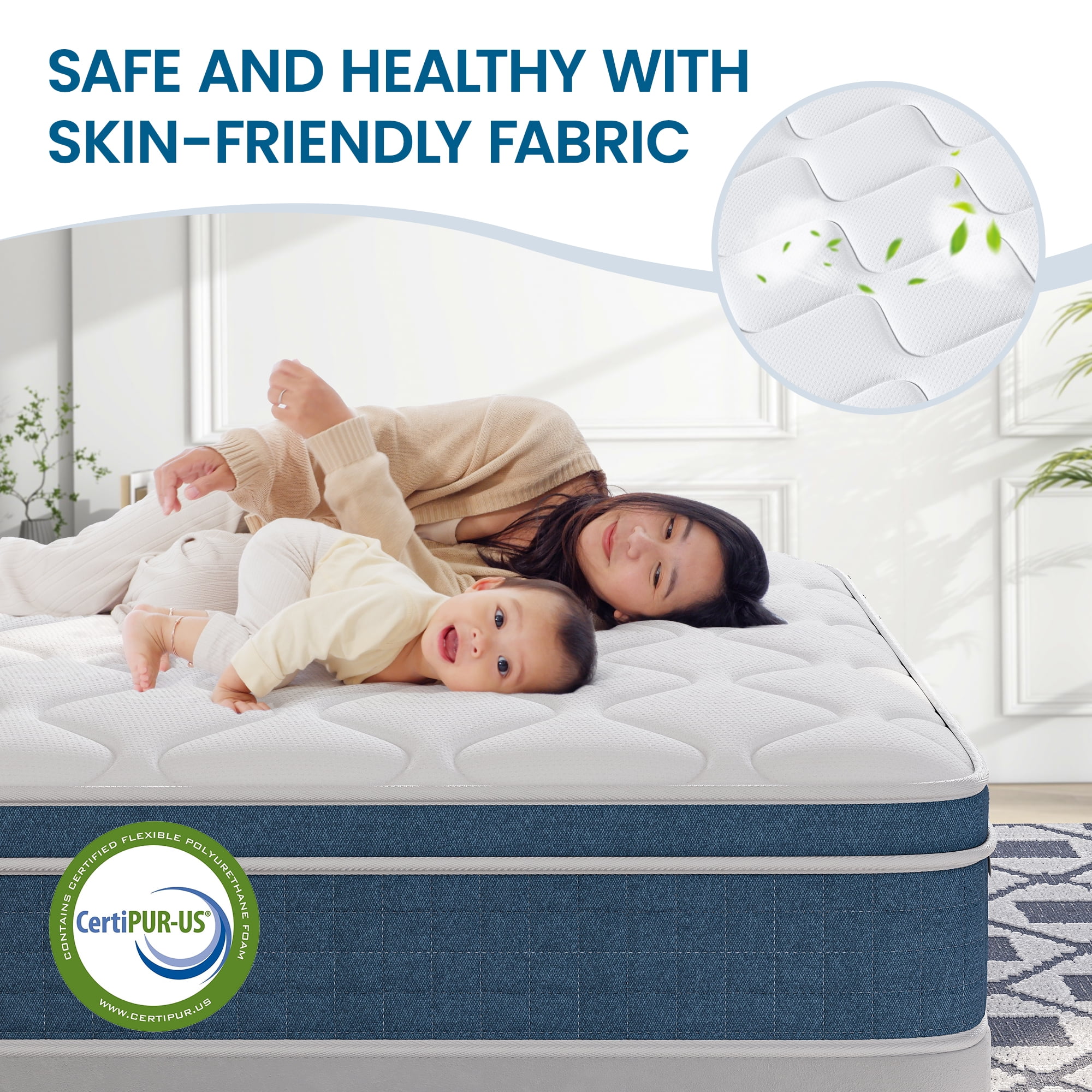Neche 10 in Twin Hybrid Mattress, Memory Foam and Pocket Spring Bed with Medium Feel (Twin, 10 in) px33c