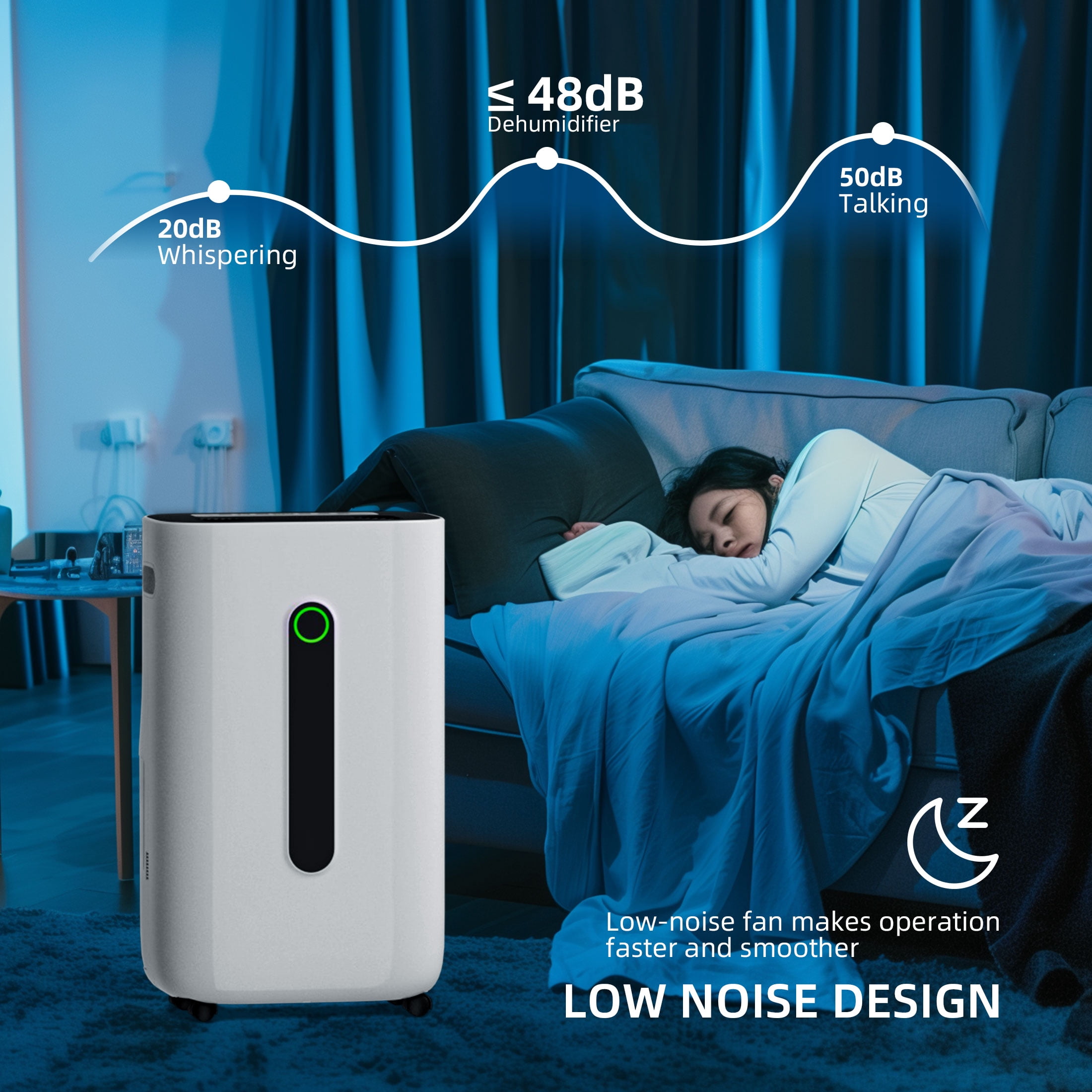 Rocyis Dehumidifier for Home and Basement (1.7 gal, White) uern5