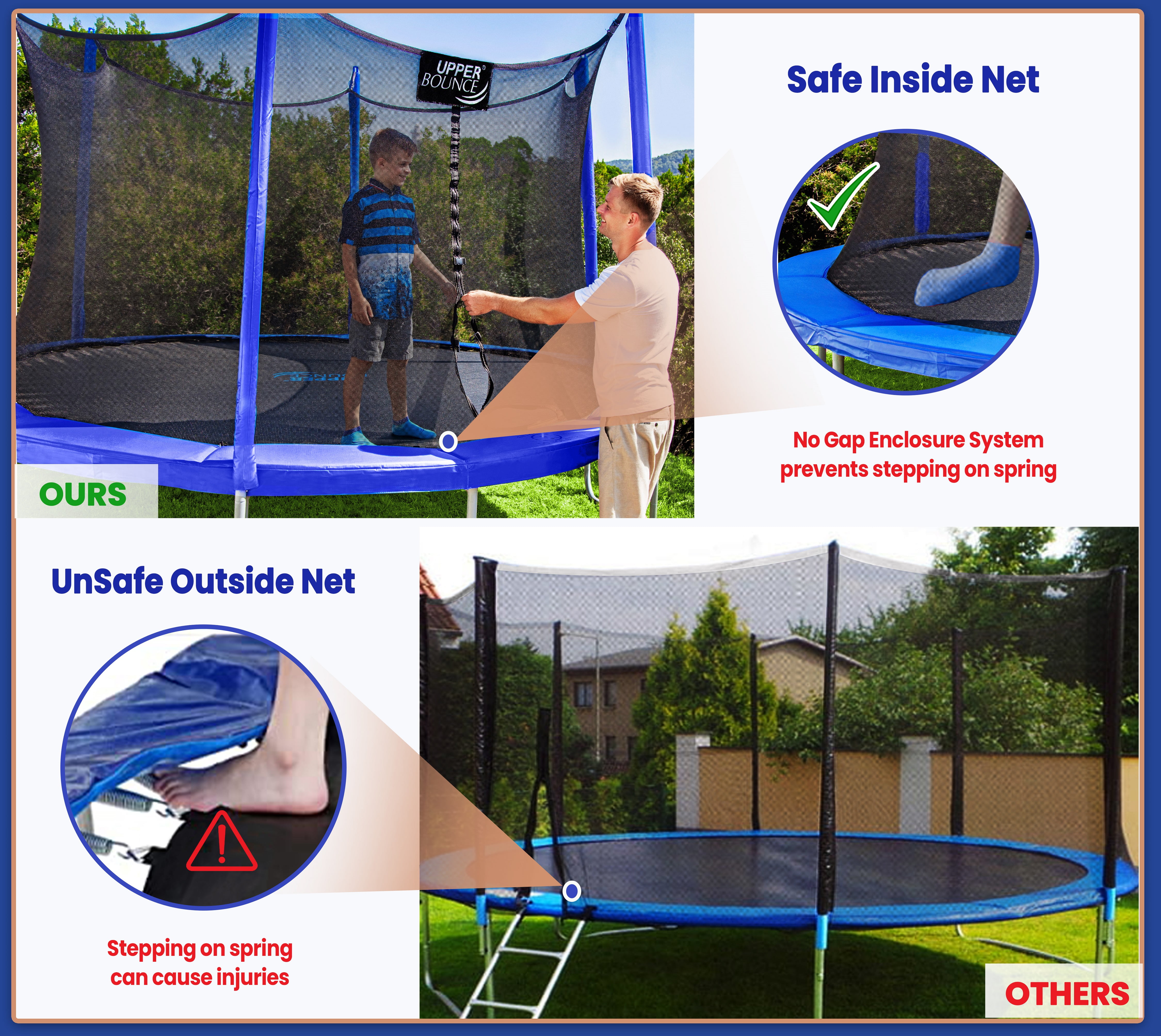 Upper Bounce 15 ft Round Trampoline Set with Safety Enclosure System (Black, 15 ft) ipa7y