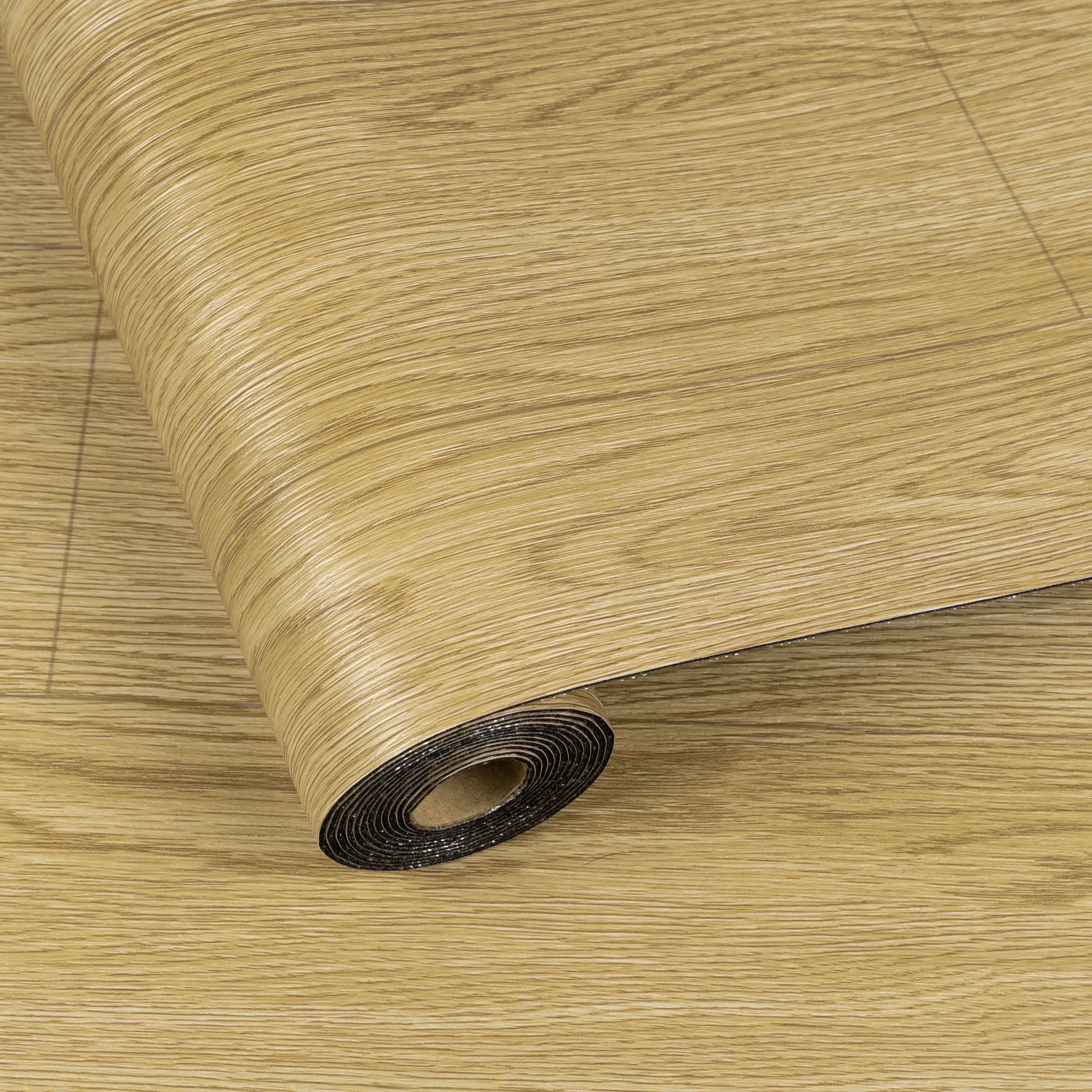 Lxcreat Peel and Stick Vinyl Flooring Roll, Durable Self-Adhesive Wood Grain Floor Tiles (Brown, 15.7 in x 118 in) no27t