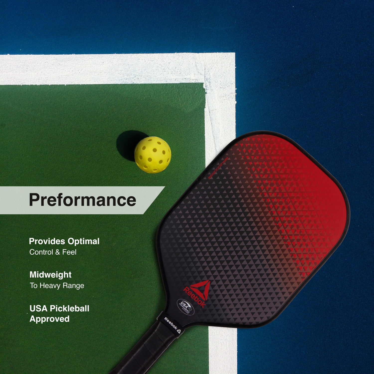 Reebok 7-Piece Pickleball Paddle Set with Fiberglass Surface and Cushioned Grip (2 Paddles, 4 Balls, 1 Bag) g3x2a