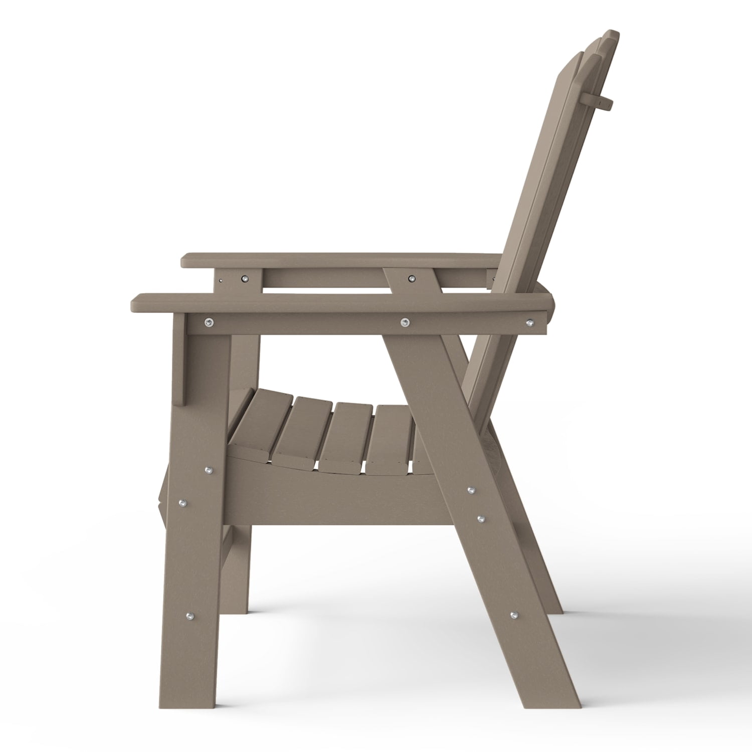 WestinTrends Dylan Outdoor Adirondack Dining Chair, All-Weather Poly Lumber Patio Seat (Weathered Wood, 330 lb Capacity) l2pzc