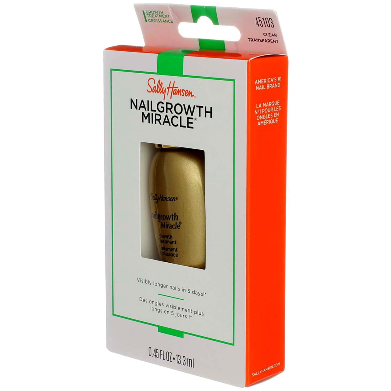 Sally Hansen Nailgrowth Miracle Serum, Strengthening Nail Treatment (Clear, 0.45 oz, Pack of 2) q74dx