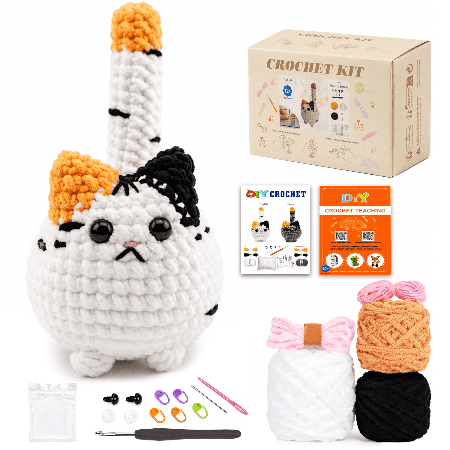 Yarniss Crochet Kit for Beginners (Big Calico Cat, 1 Pack) msvdw