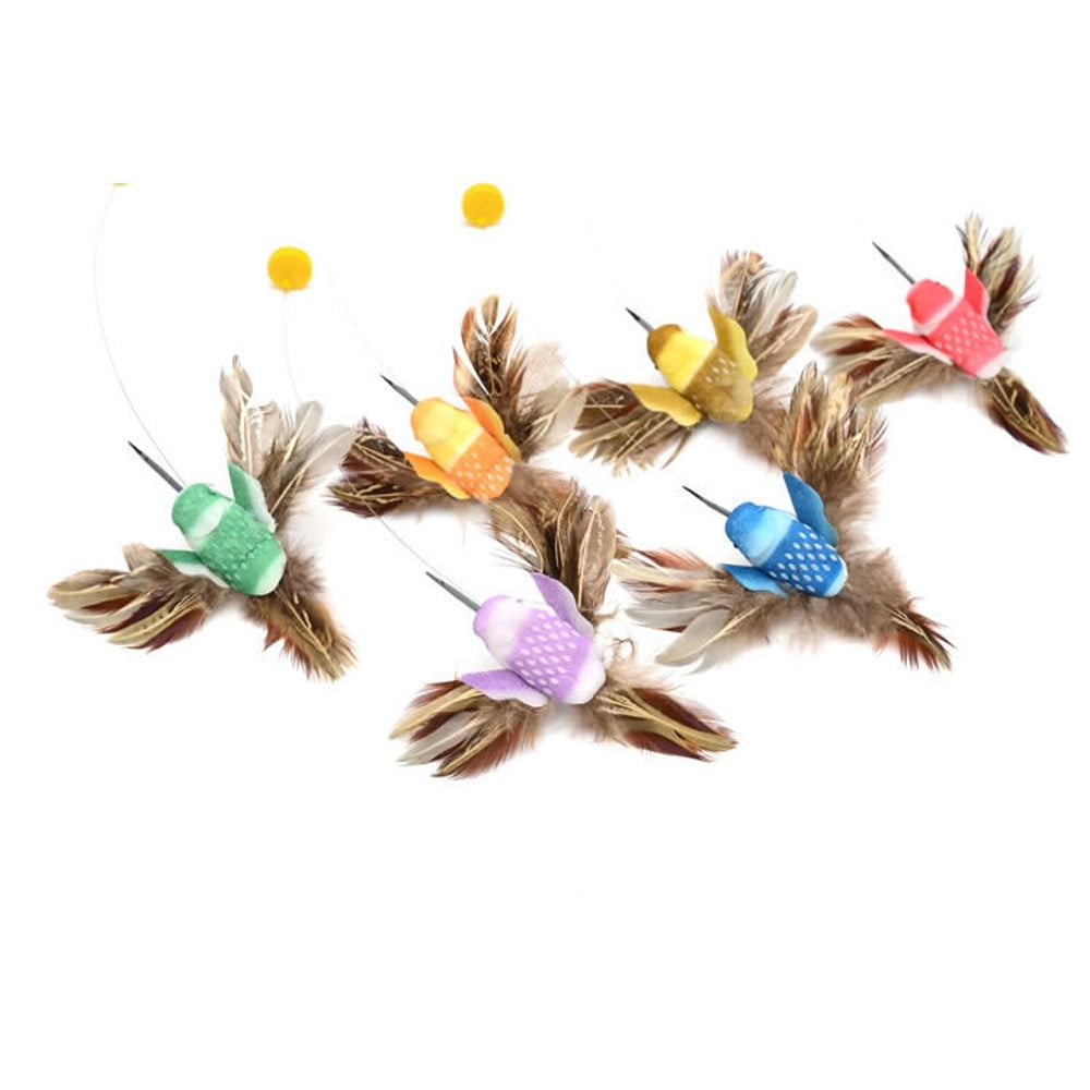 GERsome Interactive Cat Toy Tumbler (Spinning Bird Teaser, Extra Long Feather Wand) munxv