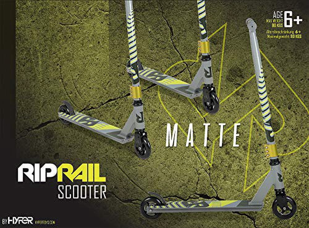 RipRail Matte Stunt Scooter with Alloy Deck and ABEC-9 Bearings (Ghost Silver, 18.9 in x 3.8 in) n41ml