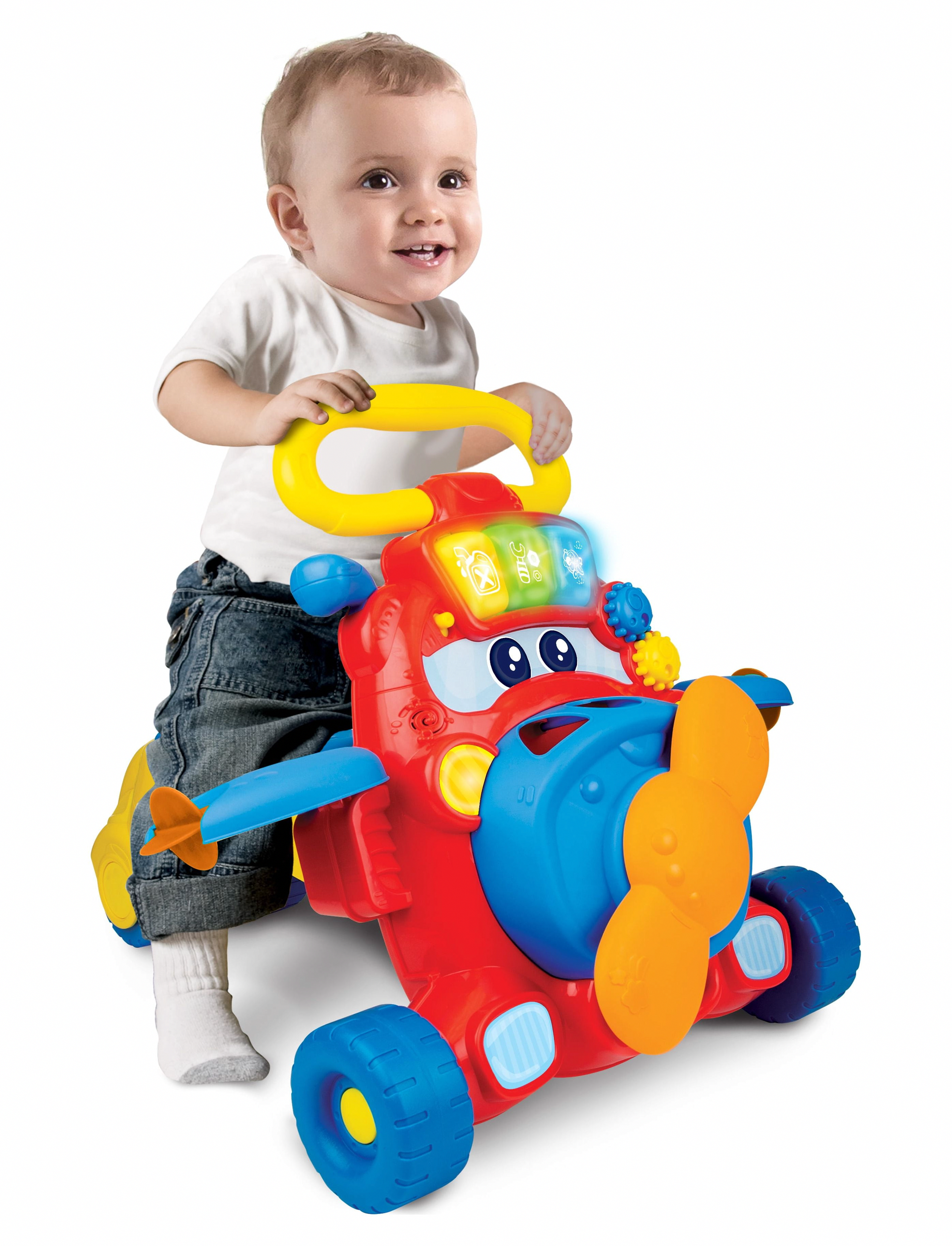 Winfun Junior Jet 2-in-1 Ride-On and Walker Activity Toy (Red, 1 Count) 1l000