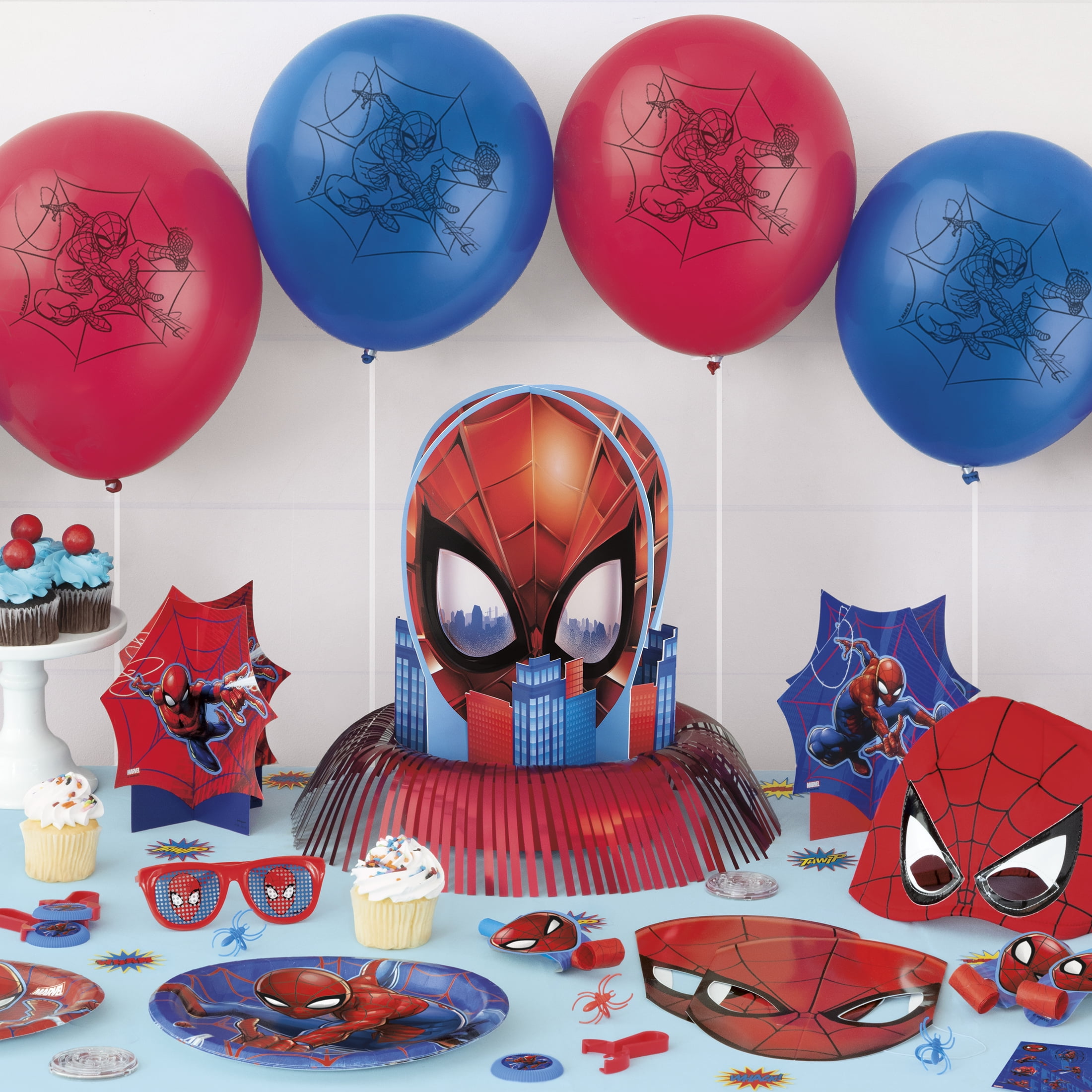 Amscan Spiderman Latex Party Balloons Decorative Supplies (Multicolor, 12 in, 6 ct) gjixh