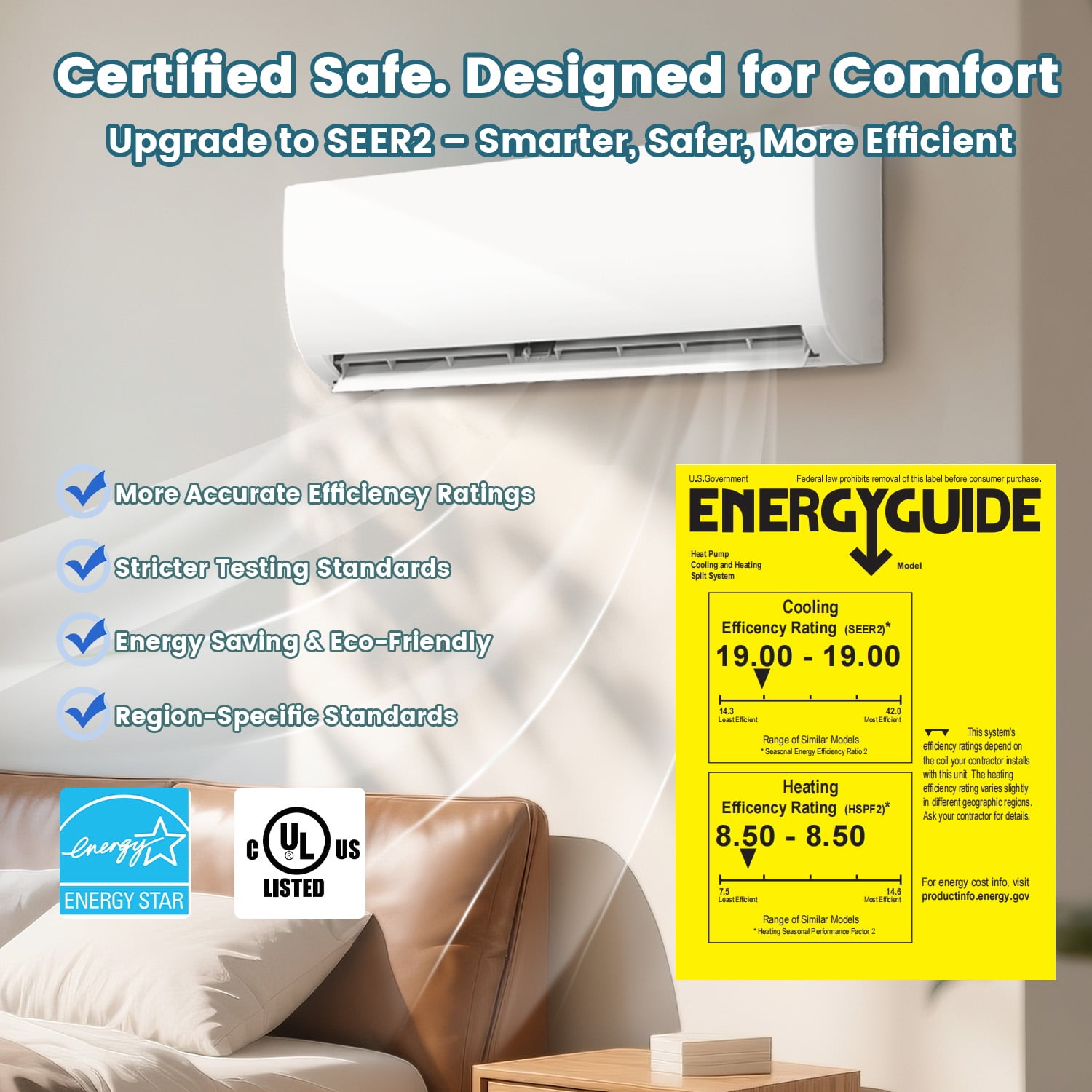 TMWINGS 12000 BTU Mini Split Air Conditioner with Heat Pump (White, 12000 BTU) 4gp8y