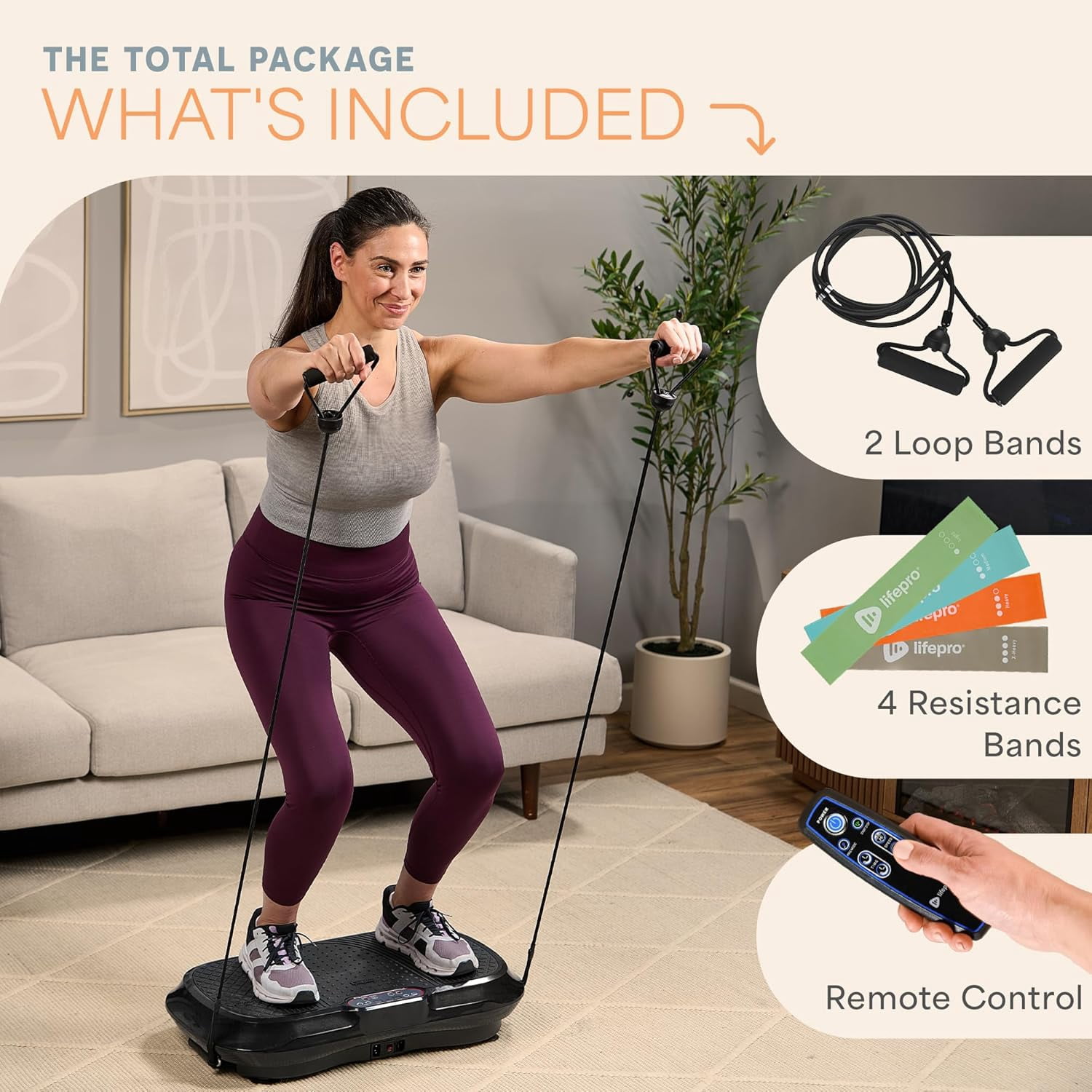 Lifepro Waver Vibration Plate Exercise Machine (Black, 27.5 in x 15.5 in) hf7nn