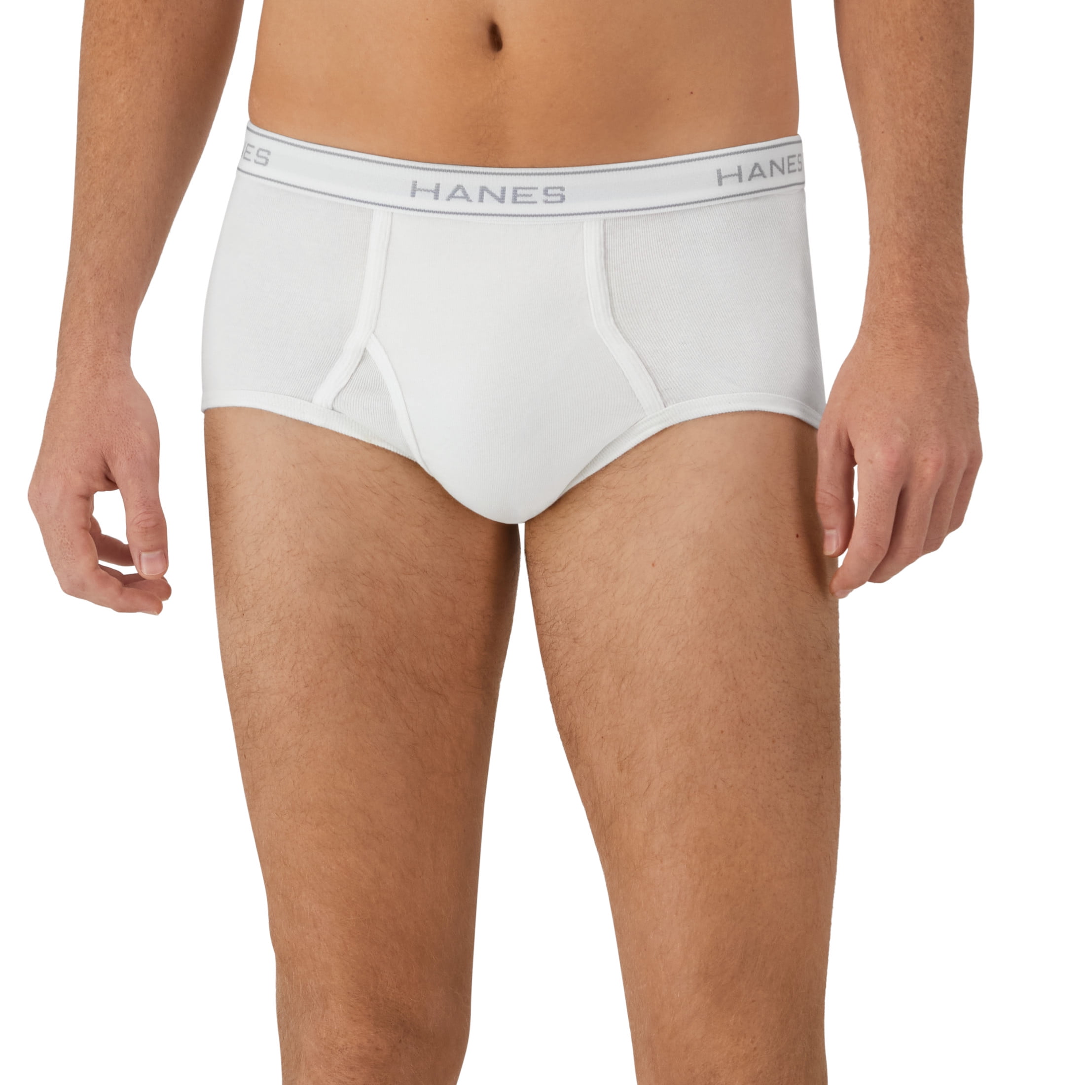 Hanes Men's Cotton Briefs Moisture-Wicking Underwear (White, 10-Pack) o2lze