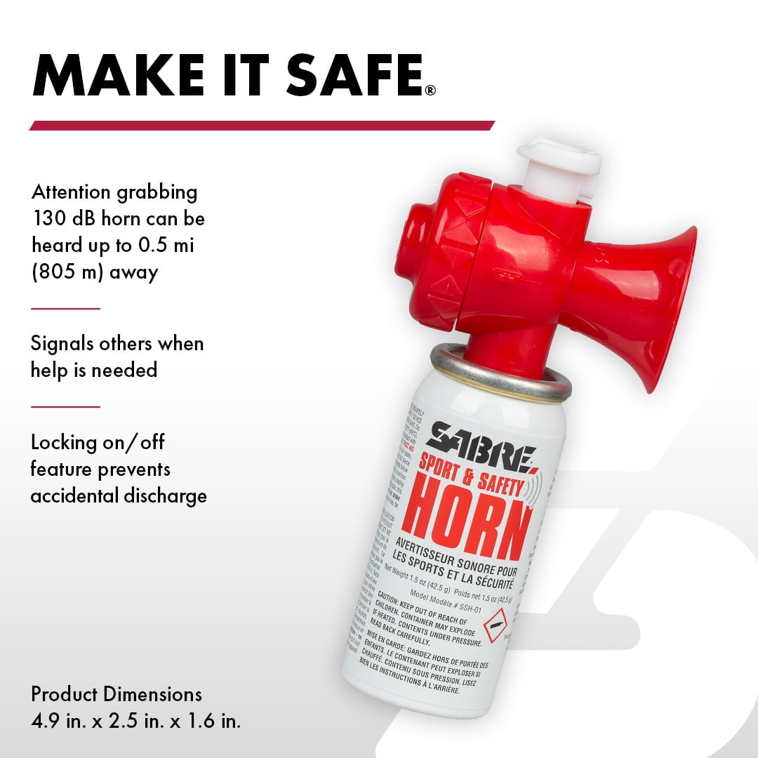 SABRE Compact Sport and Safety Horn, 130dB Loud Audible Alarm for Outdoor Recreation (White, 1.5 oz) o4r72
