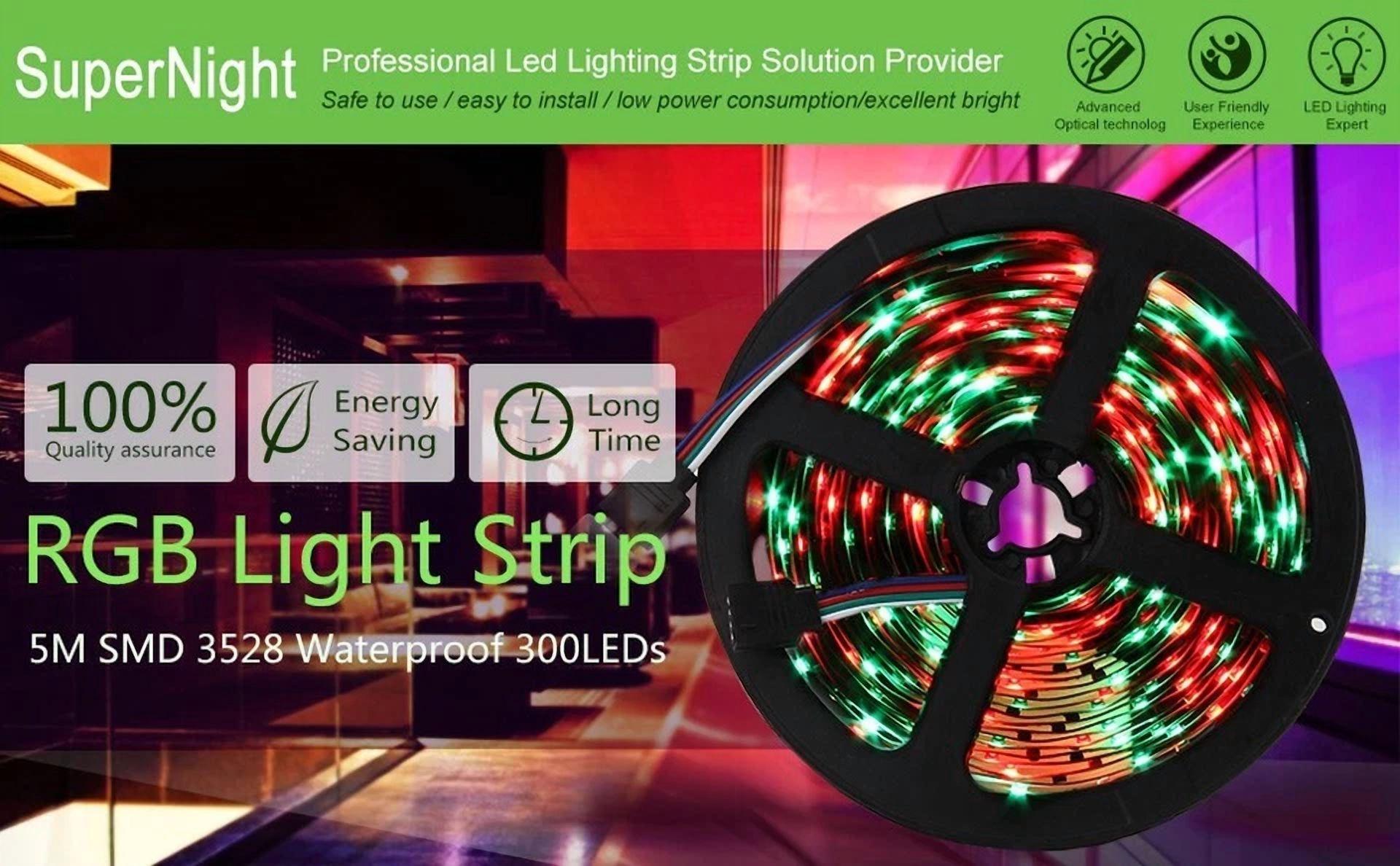 KLYNE RGB LED Strip Light Waterproof Flexible Rope Tape for Home Decor and Party Lighting (16.4 ft) 81fs4