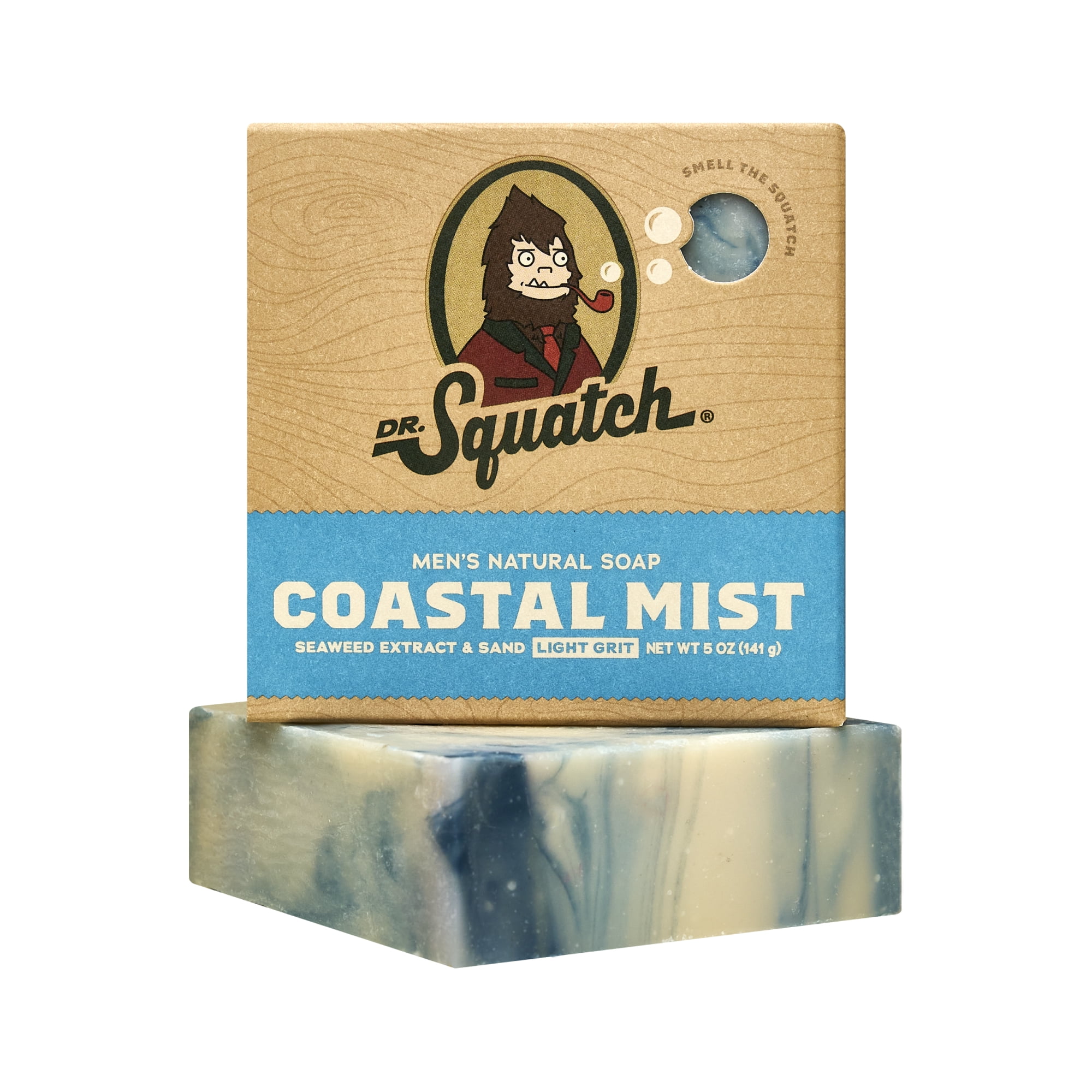 Dr. Squatch Men's Natural Bar Soap, Coastal Mist Scent, Cold Processed (5 oz) 1yn72