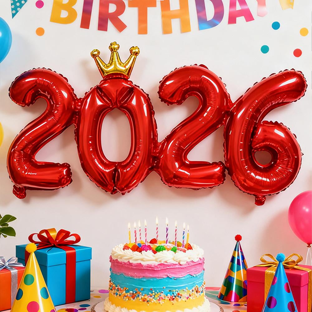Generic 2026 Number Balloon Set for New Years Eve and Graduation Party Decorations (Gold, 40 in) ic35e
