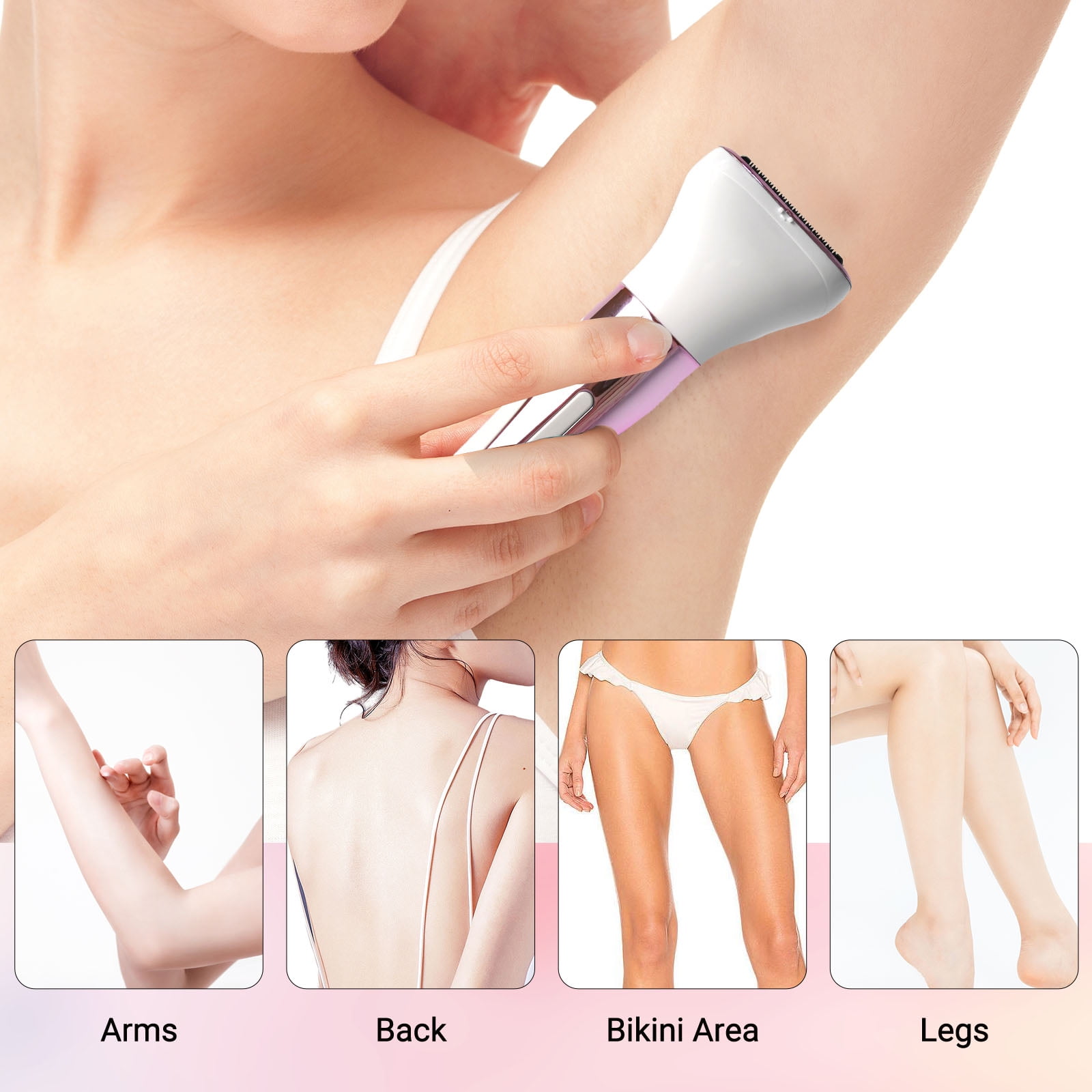 TURKIO 5-in-1 Electric Shaver for Women, Cordless Rechargeable Hair Removal Trimmer for Face and Body (Pink, 1 Count) ndu8g