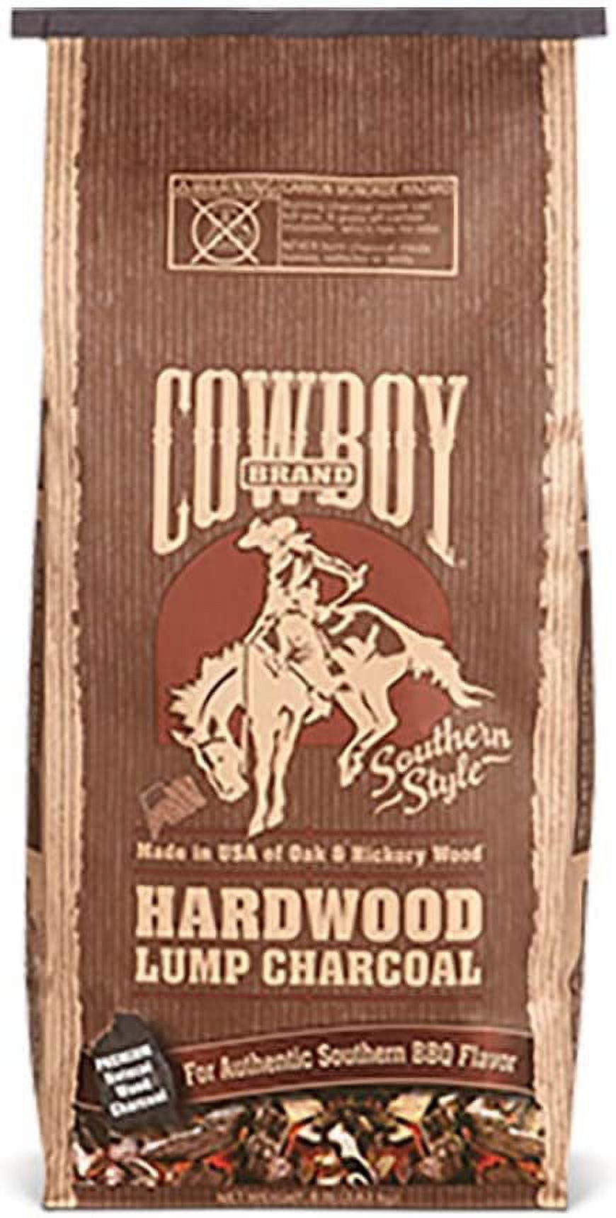 Cowboy Southern Style Hardwood Lump Charcoal for Grilling and Smoking (18 lb) 8r32n