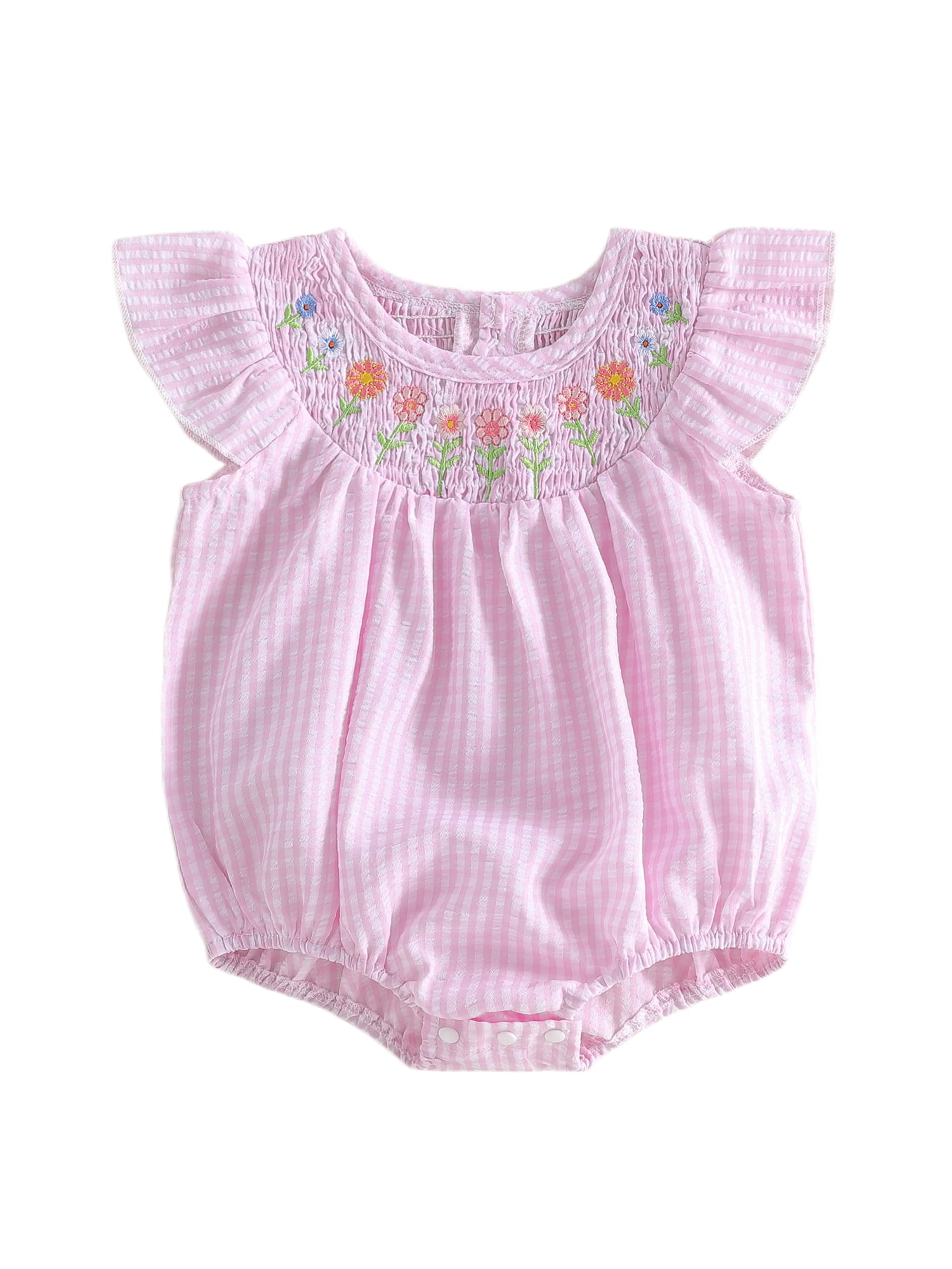 BemeyourBBs Newborn Baby Girls Summer Bubble Romper (Pink, 0-3 Months) 4zaet