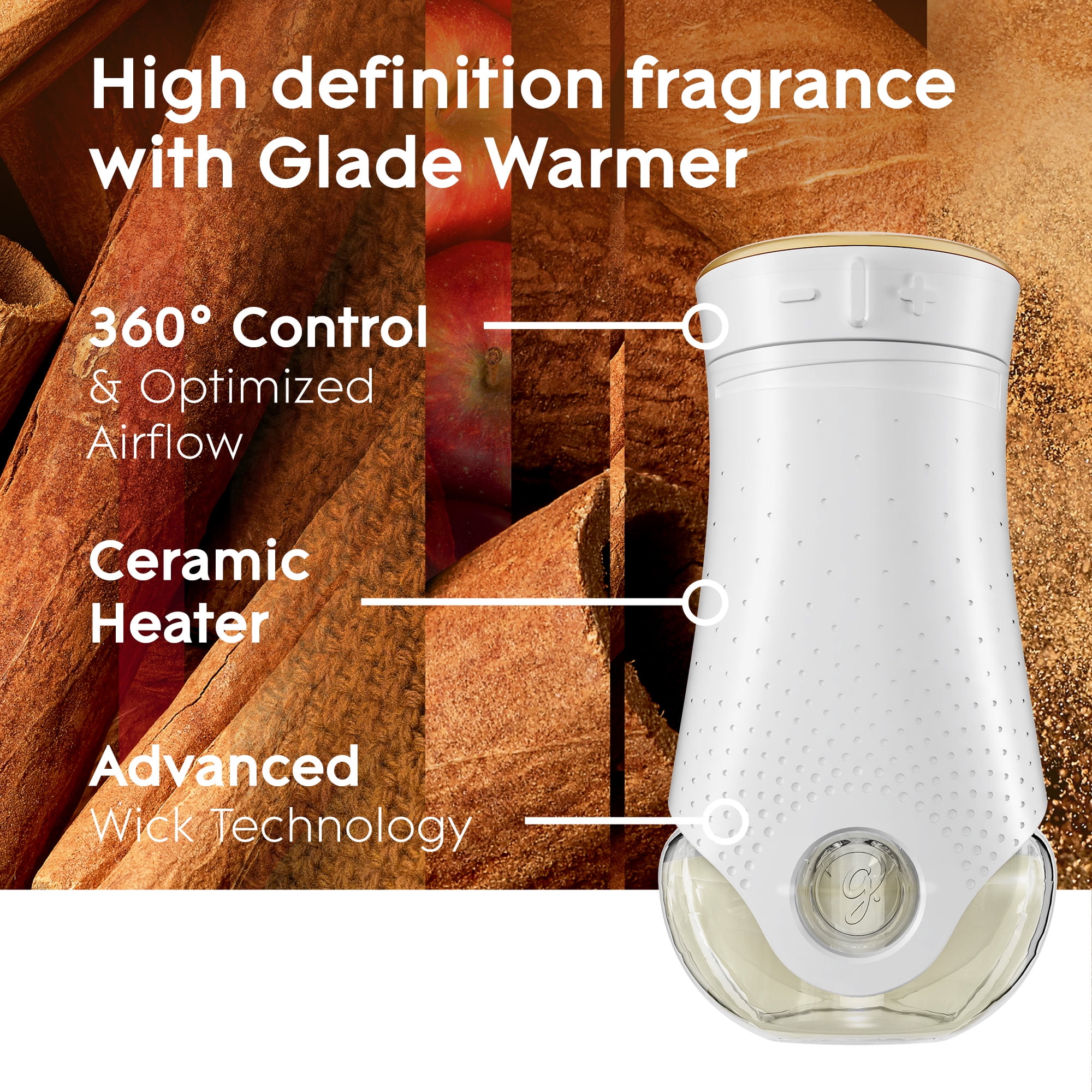 Glade PlugIns Scented Oil Air Freshener Refills, Apple Cinnamon, Essential Oil Infused (5 Pack, 3.35 fl oz) wdlq7