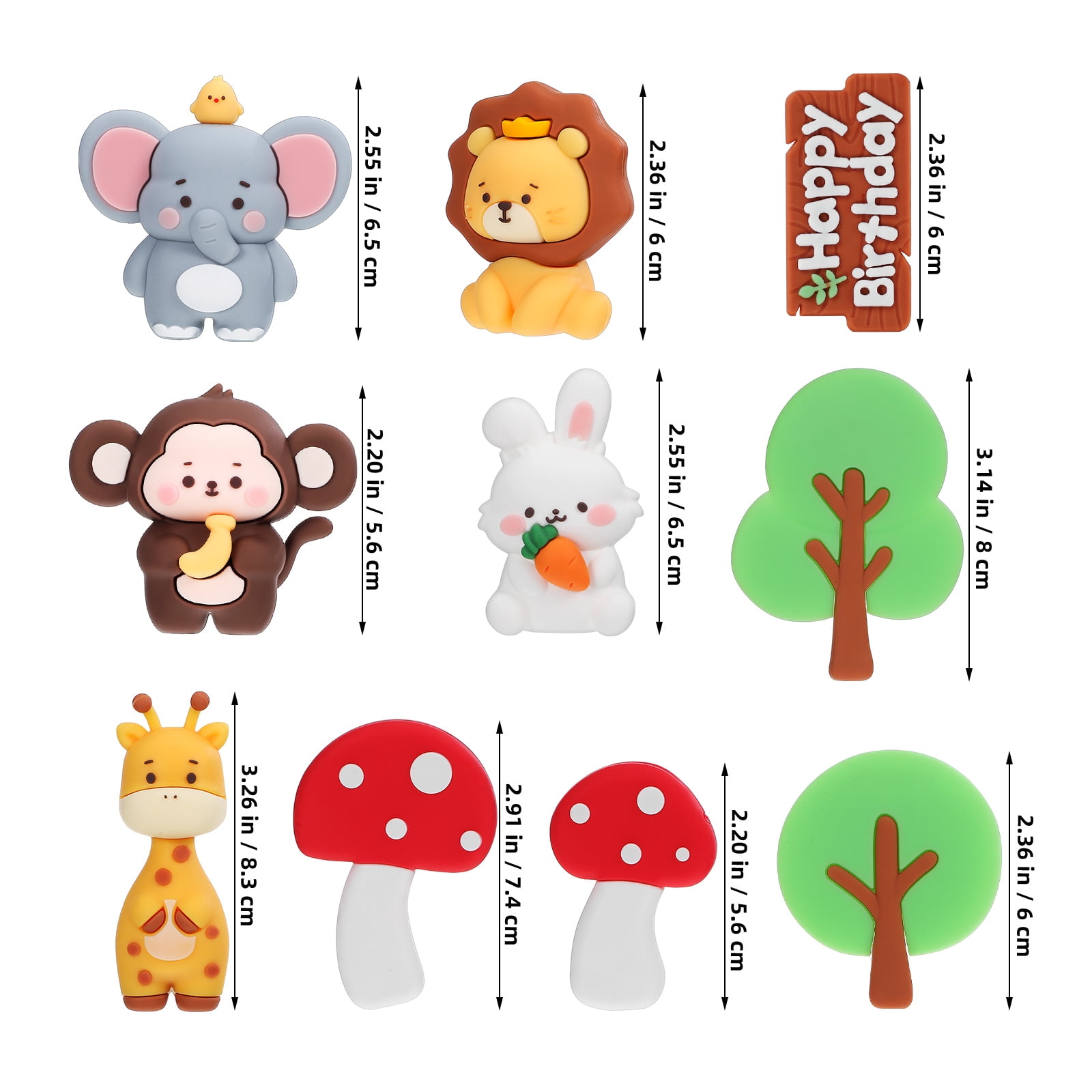 Oraceous Jungle Animal Figurines Cake Toppers Set for Birthday Party and Baby Shower (Multi-Color, 1 Pack) rns3h