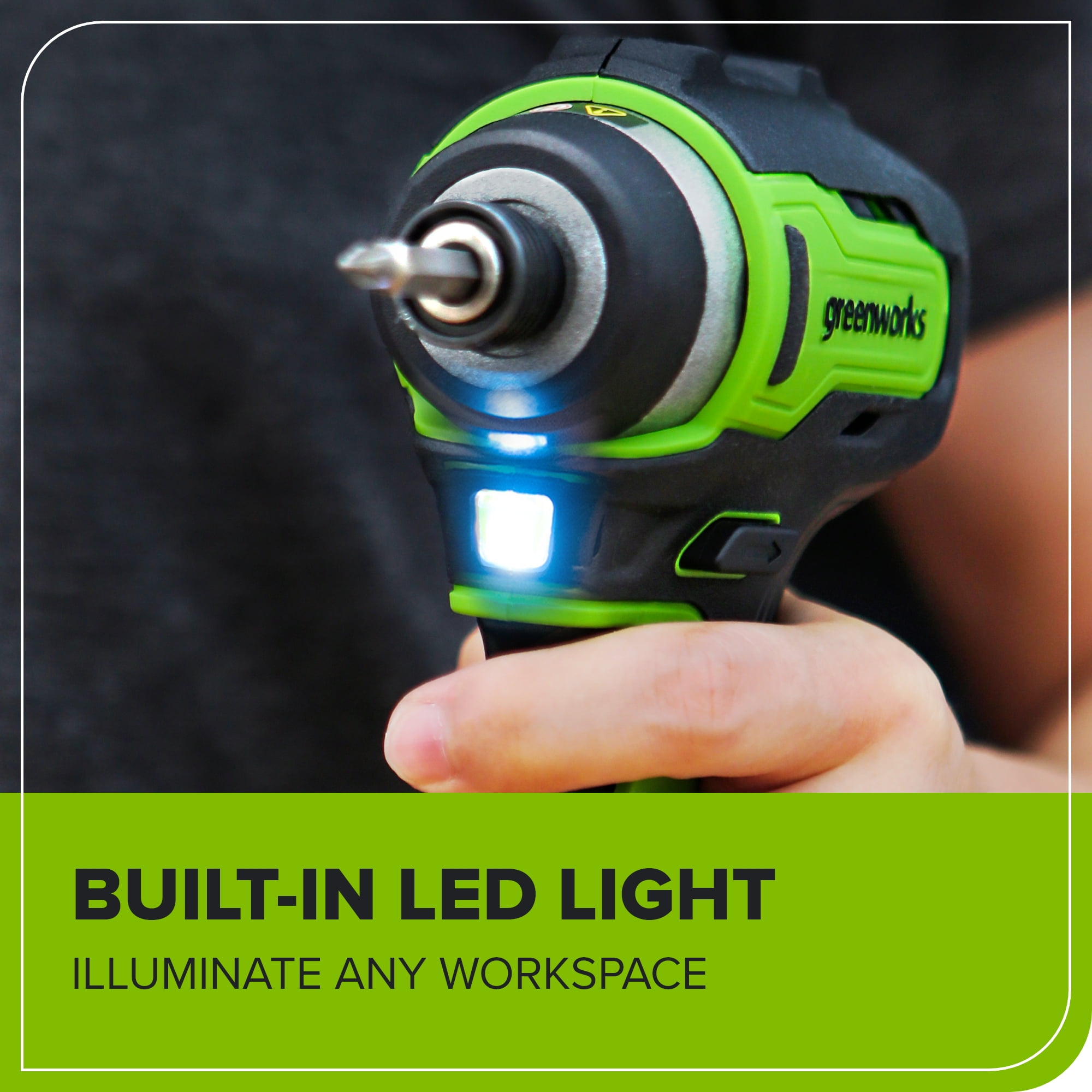 Greenworks 24V Brushless Cordless Impact Driver Kit (Green, 8-Piece Set) vj8tc - Image 7