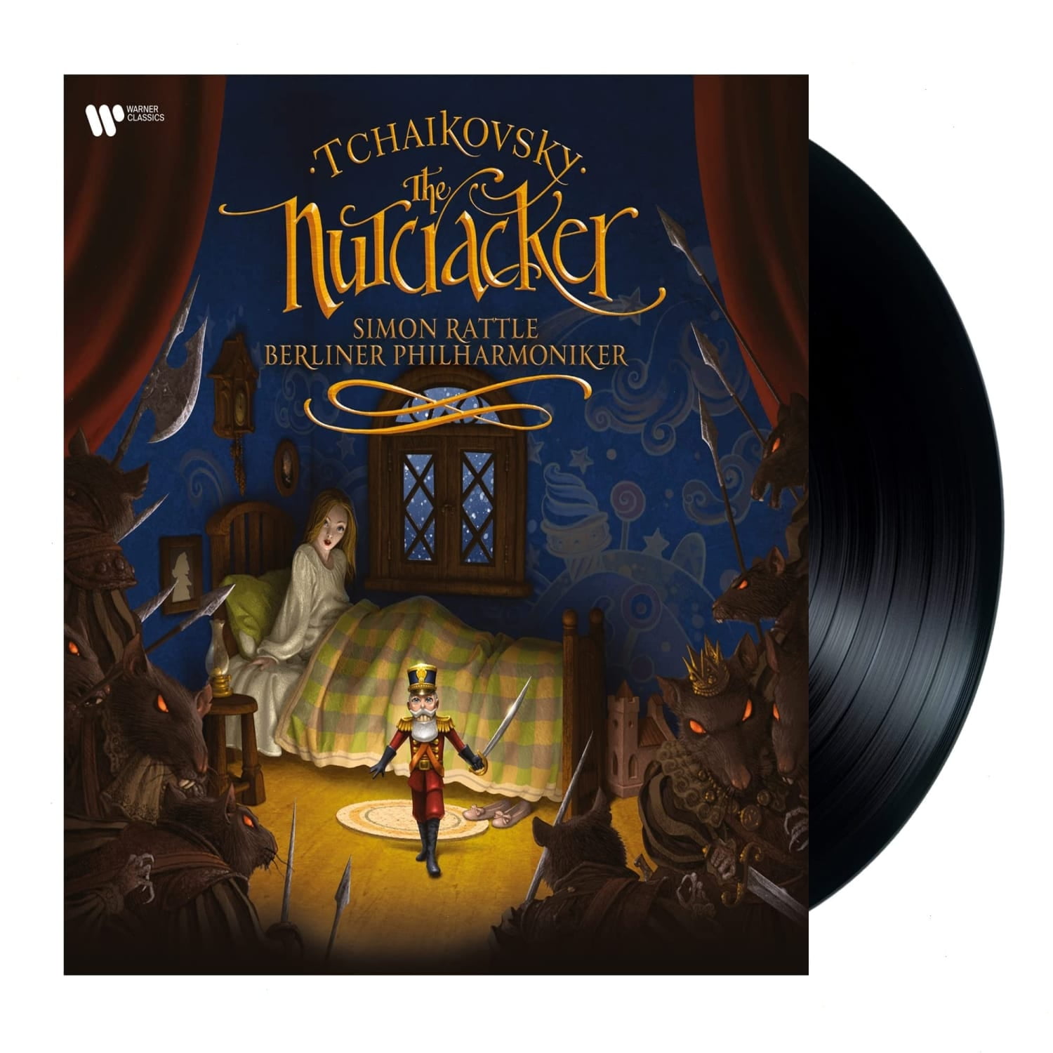 Warner Classics Tchaikovsky The Nutcracker Vinyl Record (Sir Simon Rattle, Berliner Philharmoniker, 12 in) tv4ub
