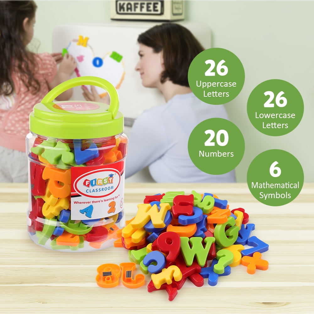 Coogam Magnetic Letters and Numbers Educational Learning Set (Multicolor, 78 Pieces) tufnc