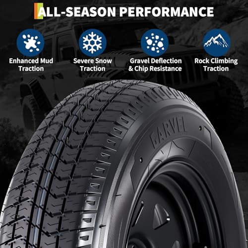 GARVEE ST205/75D15 Trailer Tires and 15 in Rims (2-Pack, 5 Lug on 4.5 in Bolt Pattern, 6PR Load Range C) c9zym