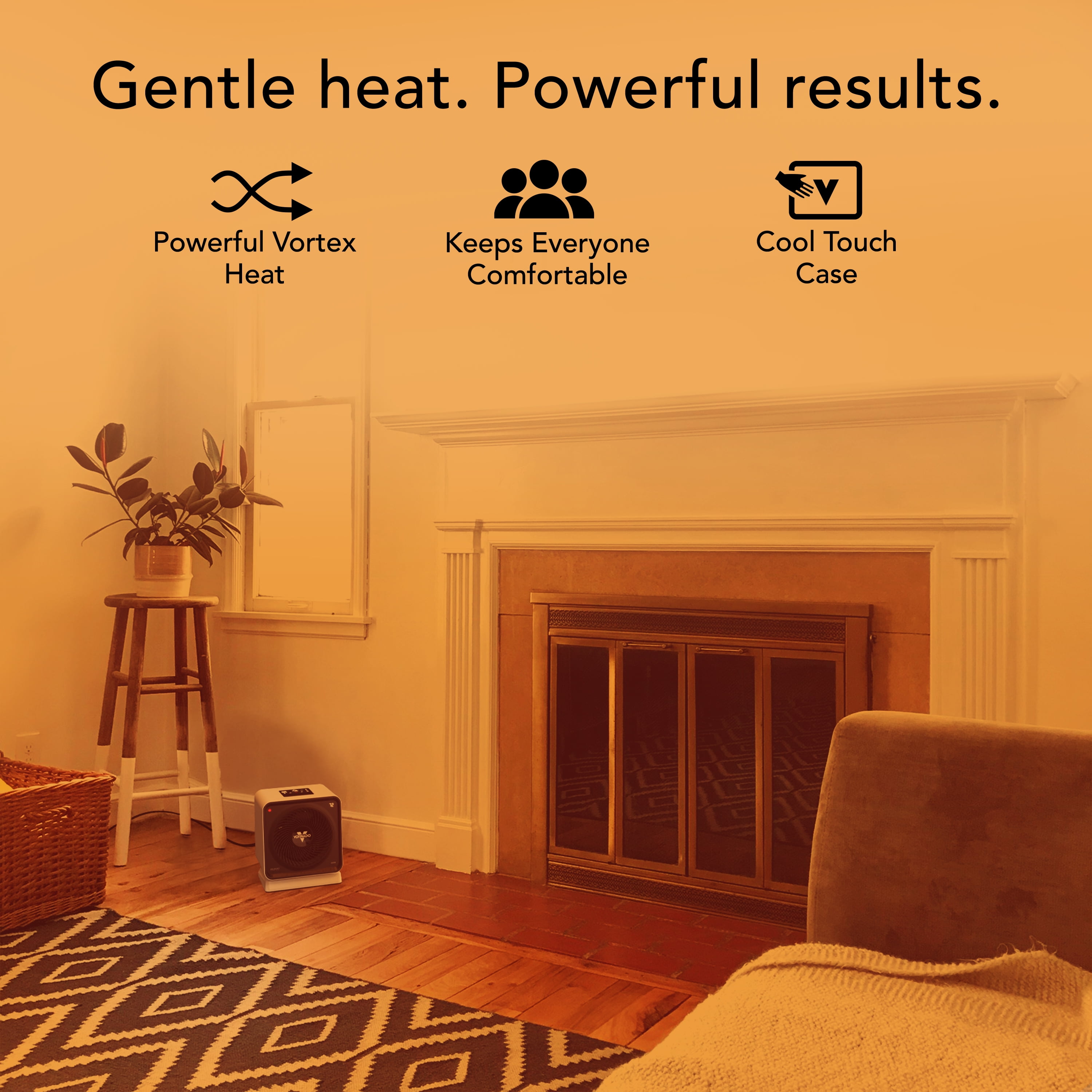 Vornado Velocity CUBE 5 OSC Whole Room Space Heater with Vortex Heat Circulation and Remote Control (White) fslnz
