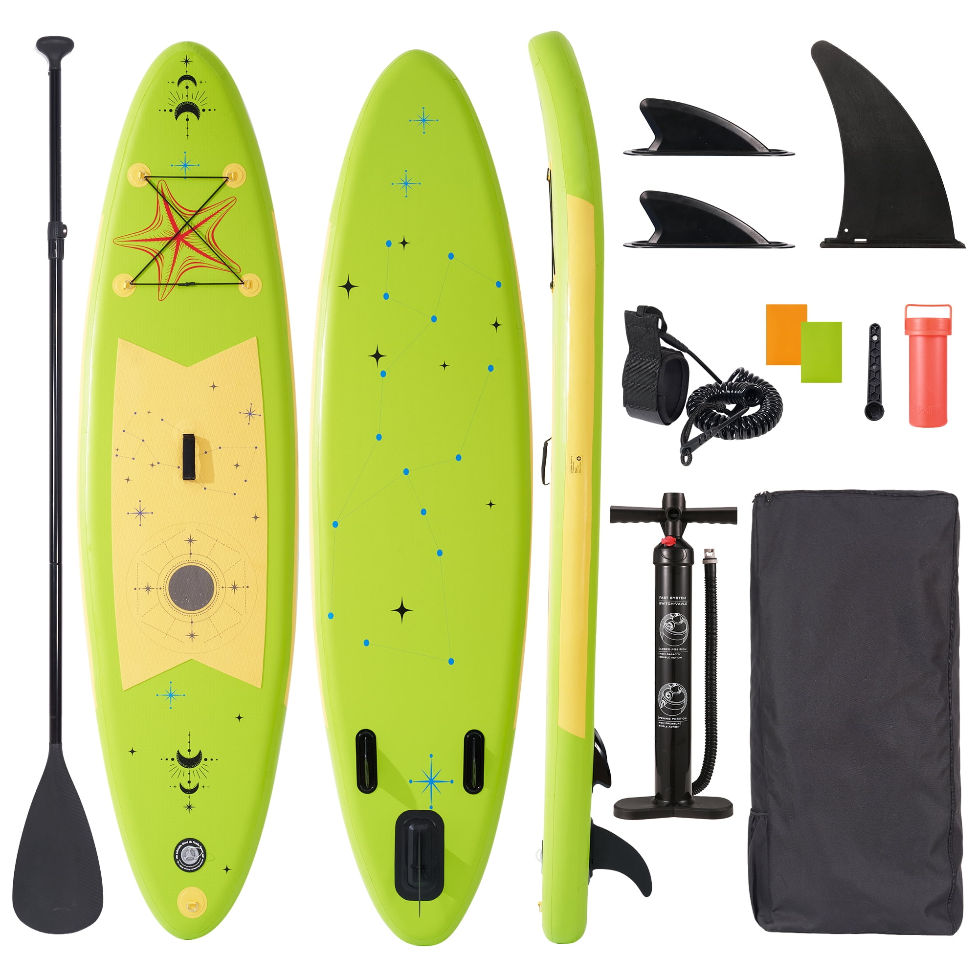 Naipo Inflatable Stand Up Paddle Board with Full SUP Accessories (Avocado Green, 10 ft) v8avu