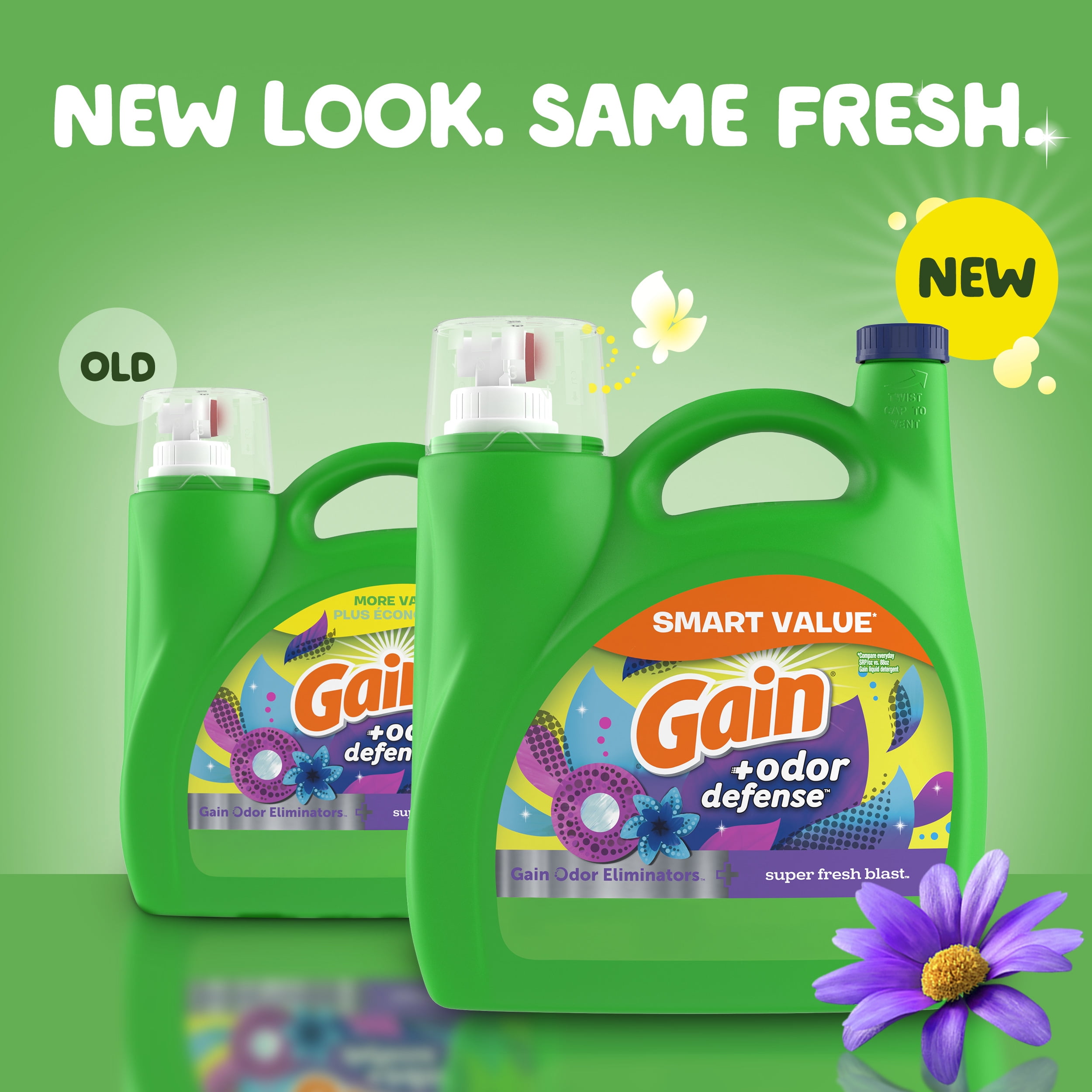 Gain Odor Defense Liquid Laundry Detergent, Super Fresh Blast Scent (154 fl oz, 107 Loads) 8gvnb