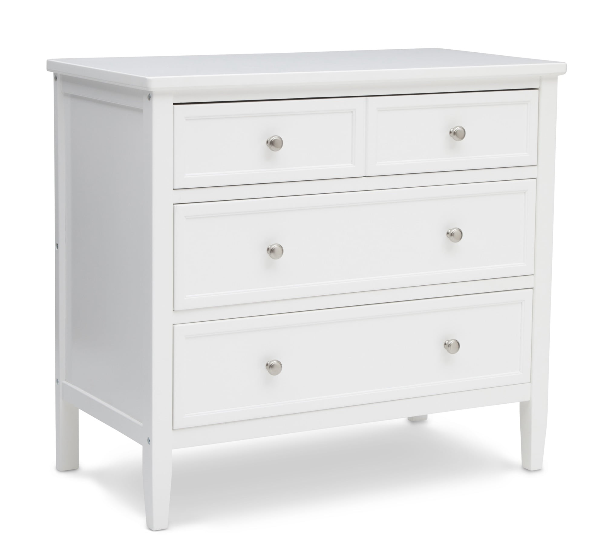 Delta Children Epic 3 Drawer Dresser with Interlocking Drawers (Bianca White, 36.5 in W x 18.75 in D x 33 in H) fdcij