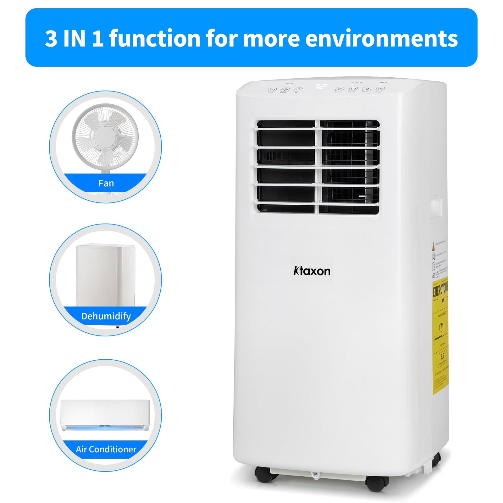Ktaxon Portable Air Conditioner and Dehumidifier with Remote Control and Window Kit (White, 300 sq ft) oegz6