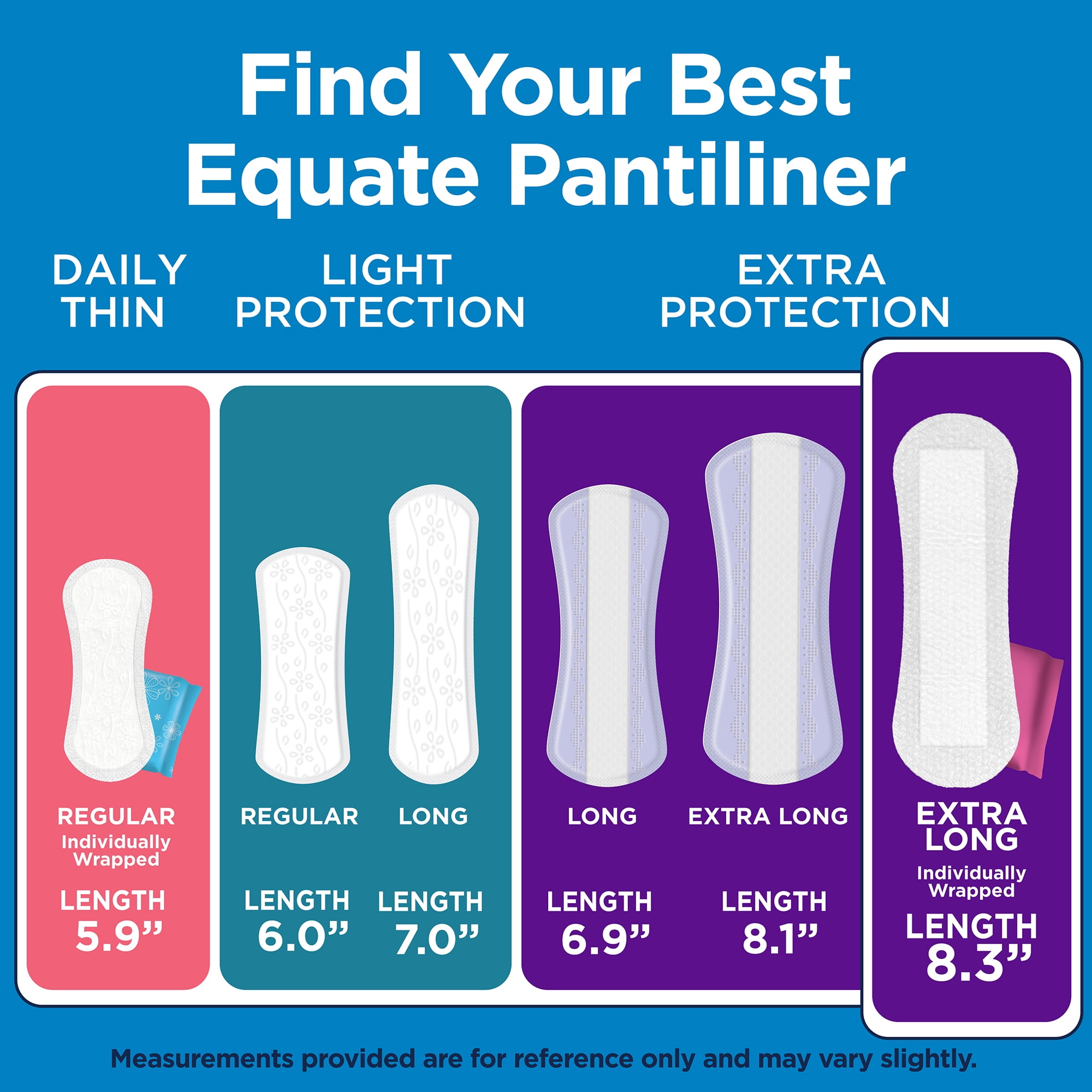 Equate Extra Protection Everyday Panty Liners, Extra Long Length (93 Count) jesbc