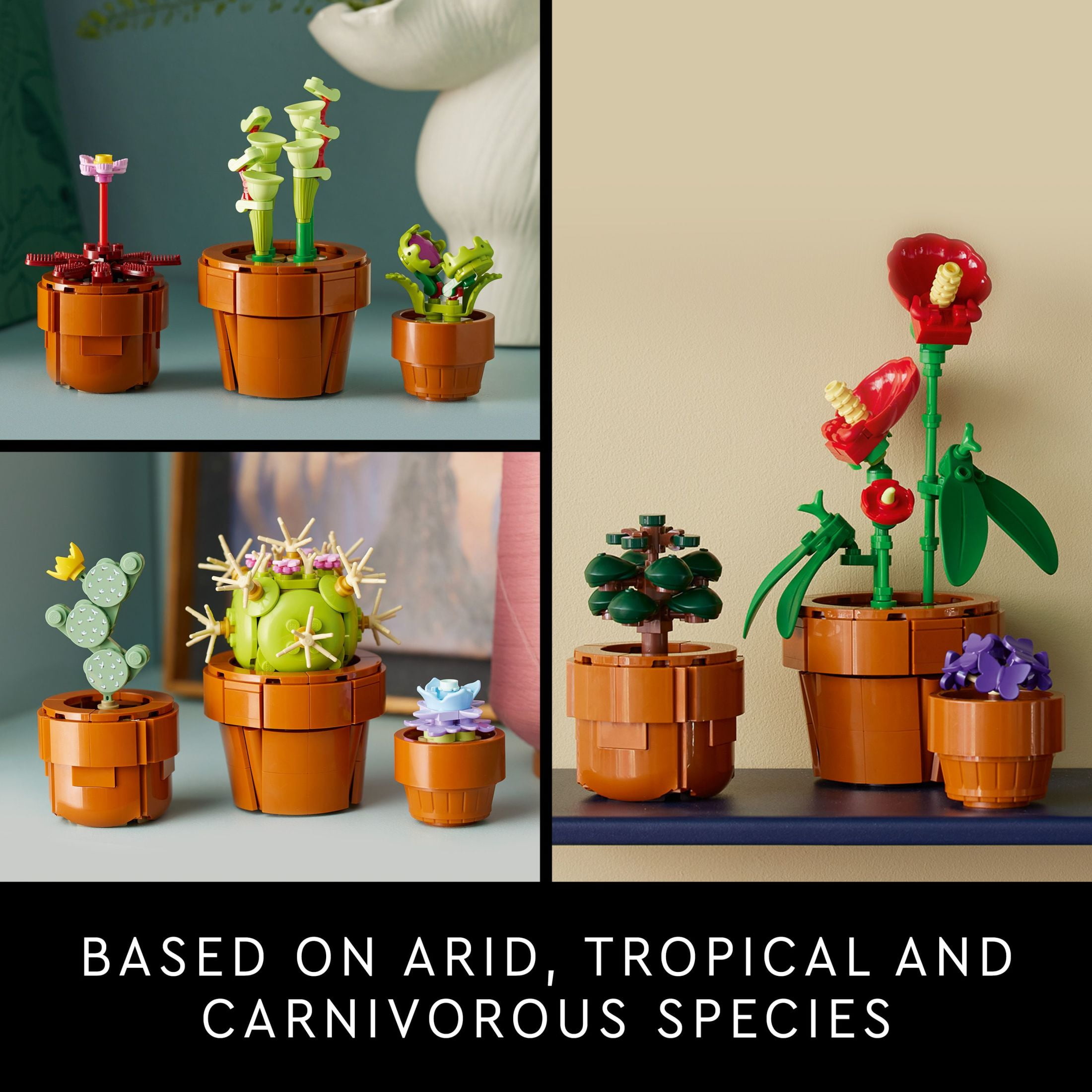LEGO Botanicals Tiny Plants Building Set, Artificial Indoor Plant Decor for Home and Office (758 Pieces) 24yek