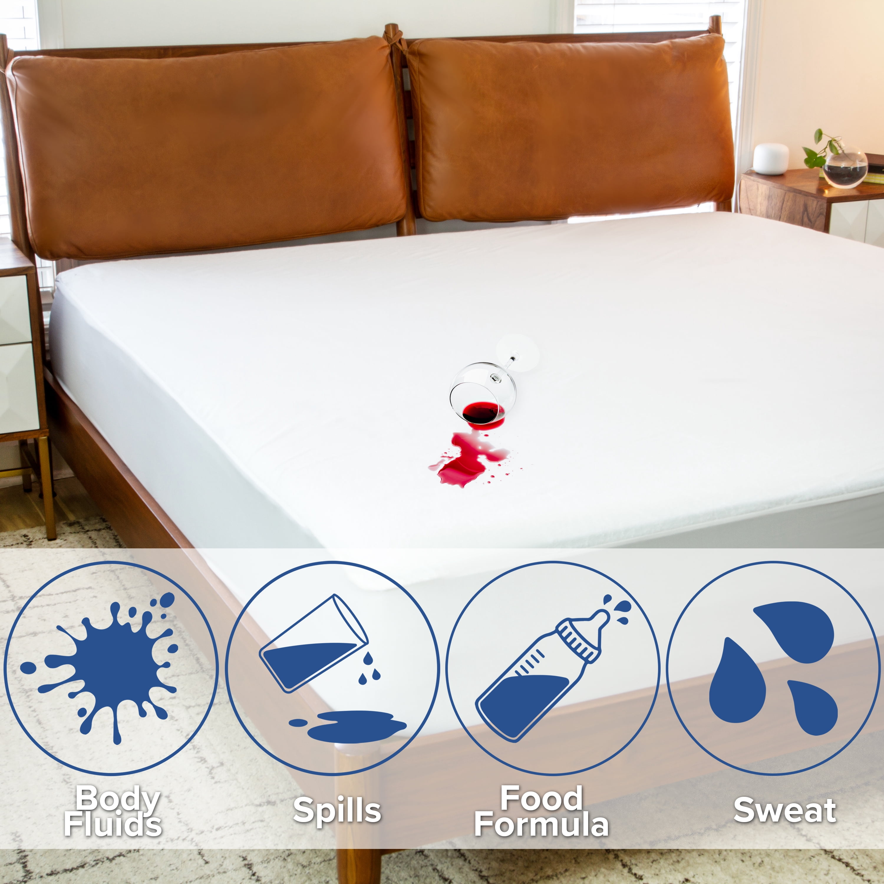 Flash Furniture Capri Premium Waterproof Mattress Protector (White, King Size) s8j9b