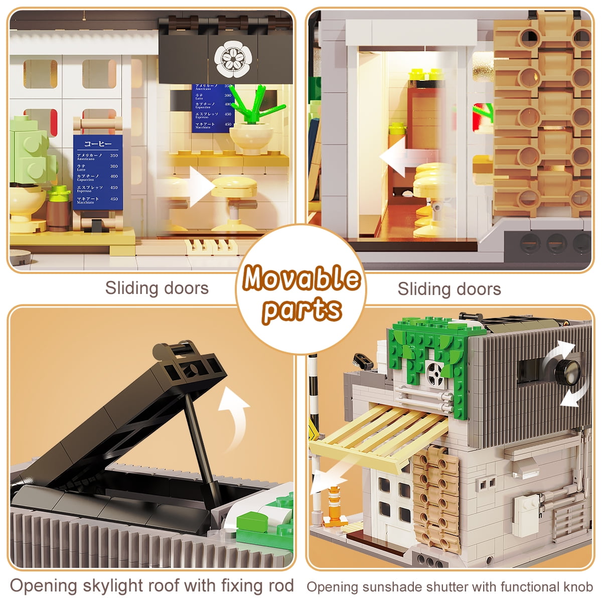 CaDA Summer Breeze Coffee Shop Building Set, Modular Architecture Model (1116 Pieces) rc7du